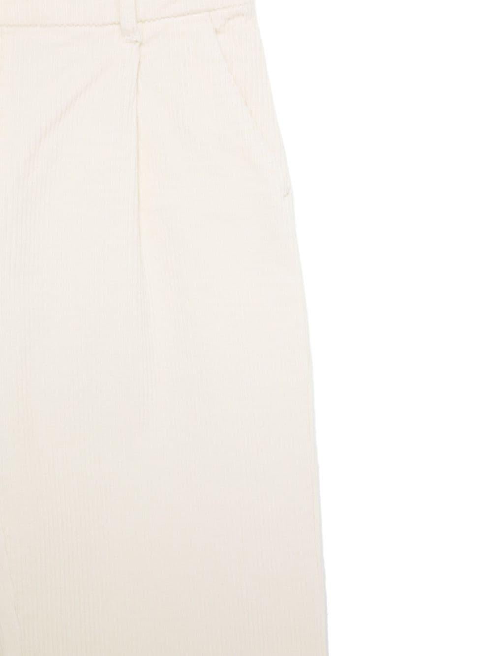 Pantaloni di velluto a coste per bambino Moschino Kids bianchi con due tasche lateralil - Rubino Kids