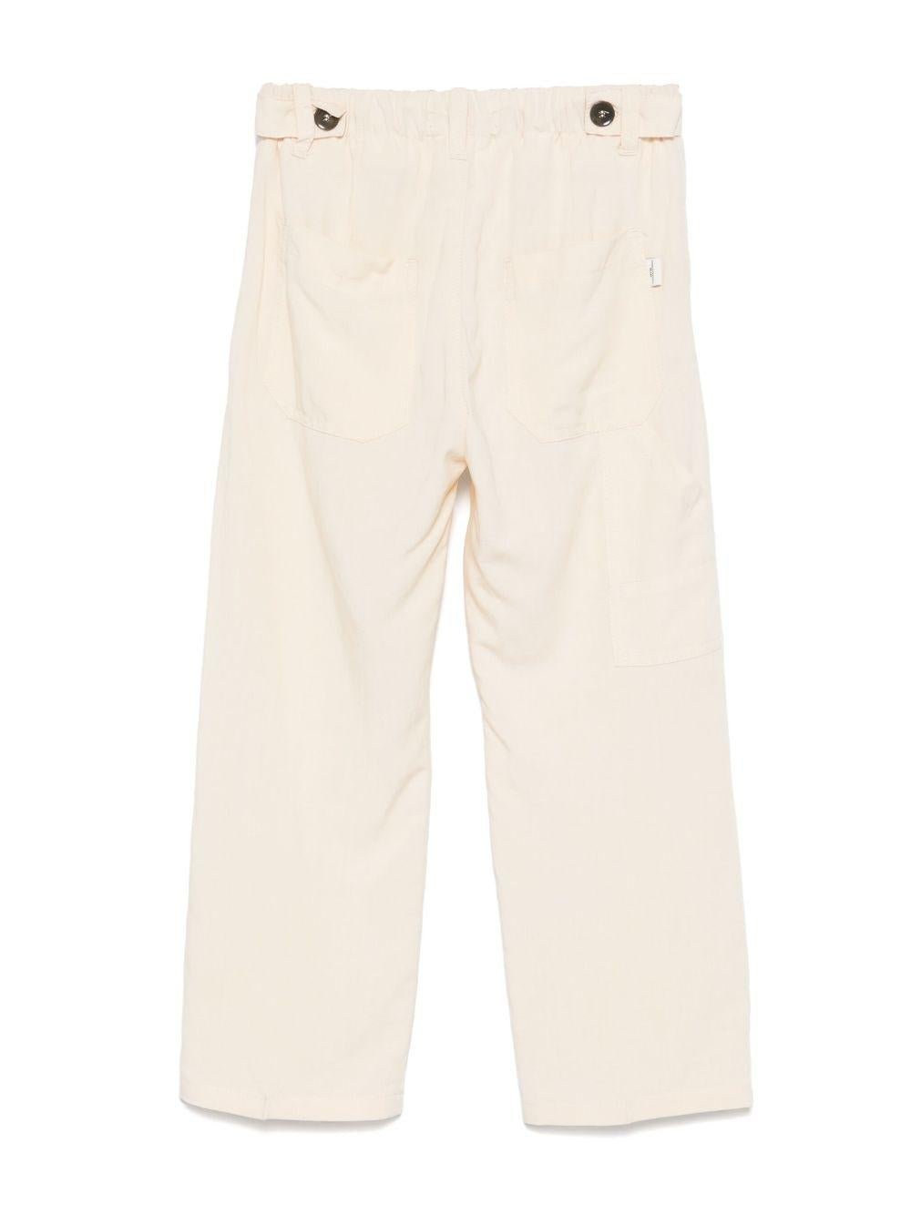 Pantaloni dritti per bambino Paolo Pecora Kids beige con coulisse - Rubino Kids