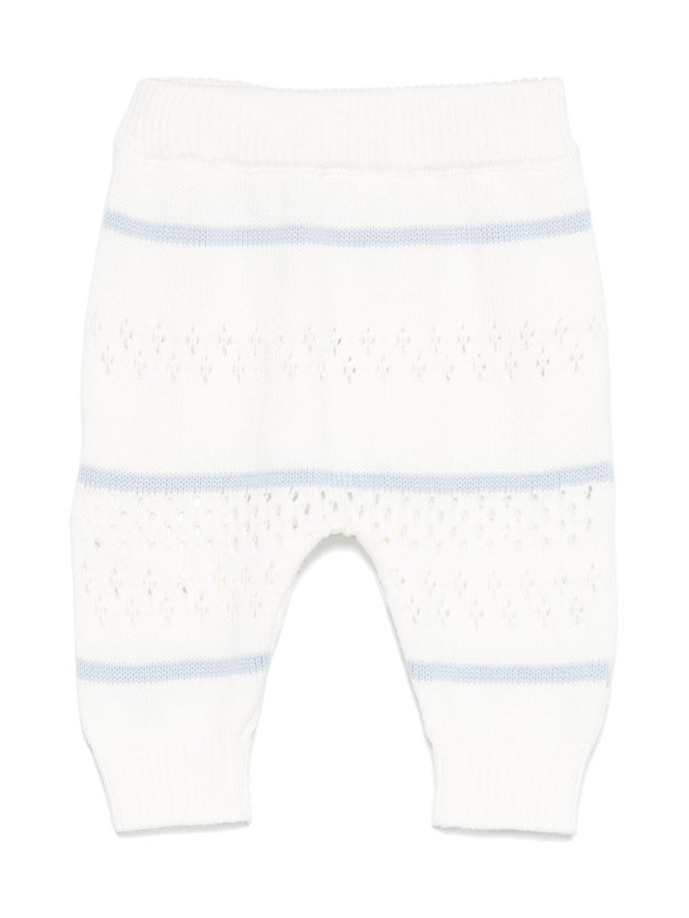 Pantaloni in maglia per neonato Fendi Kids bianco con ricamo all - over - Rubino Kids
