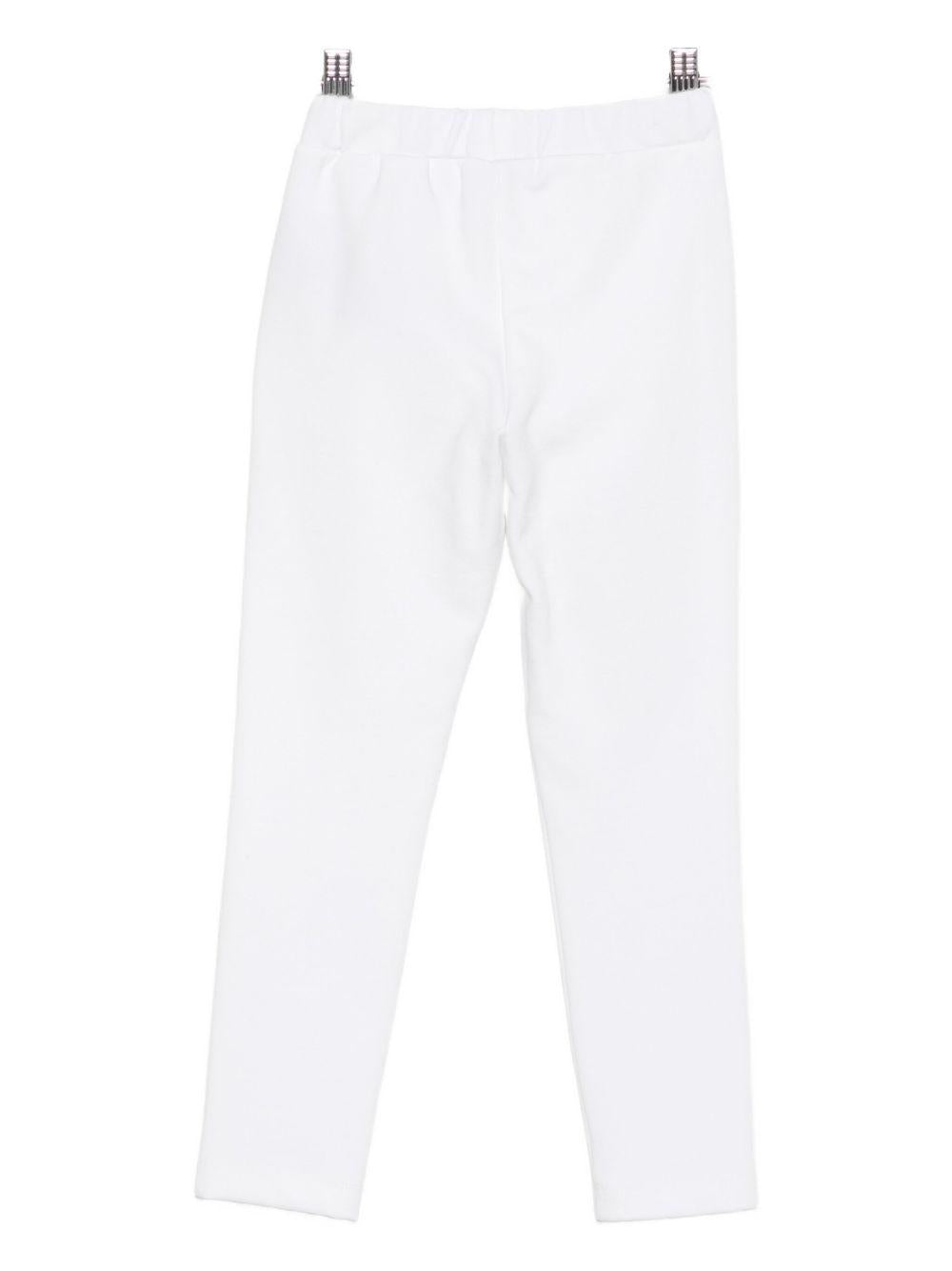 Pantaloni per bambina Balmain Kids bianchi con bottoni in oro - Rubino Kids