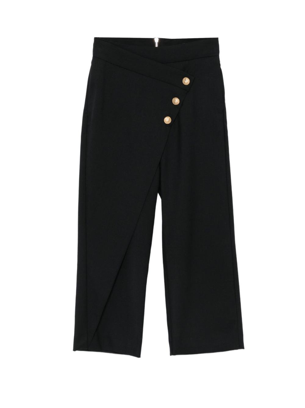 Pantaloni per bambina Balmain Kids neri con bottoni - Rubino Kids