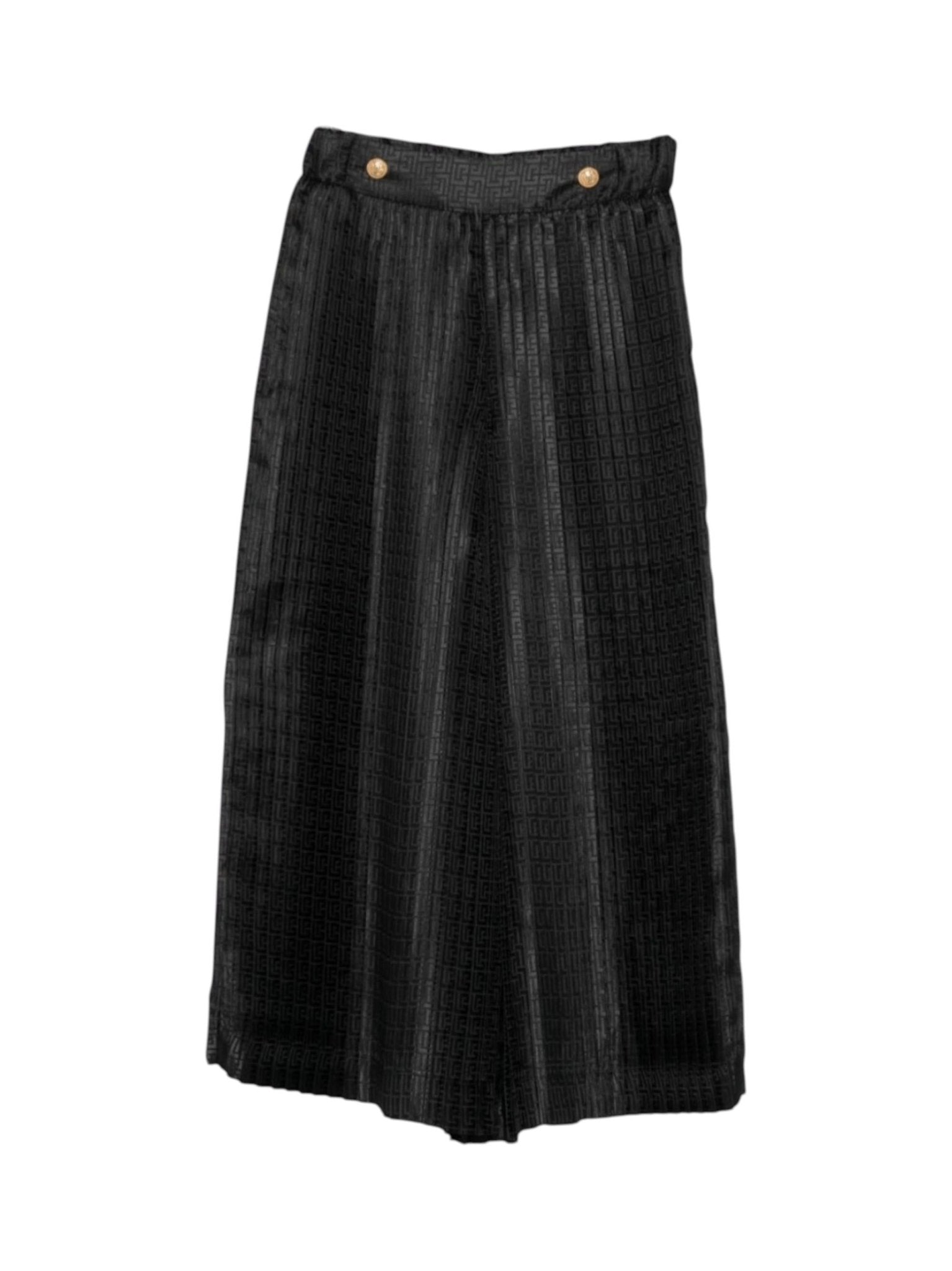 Pantaloni per bambina Balmain Kids neri con monogramma - Rubino Kids