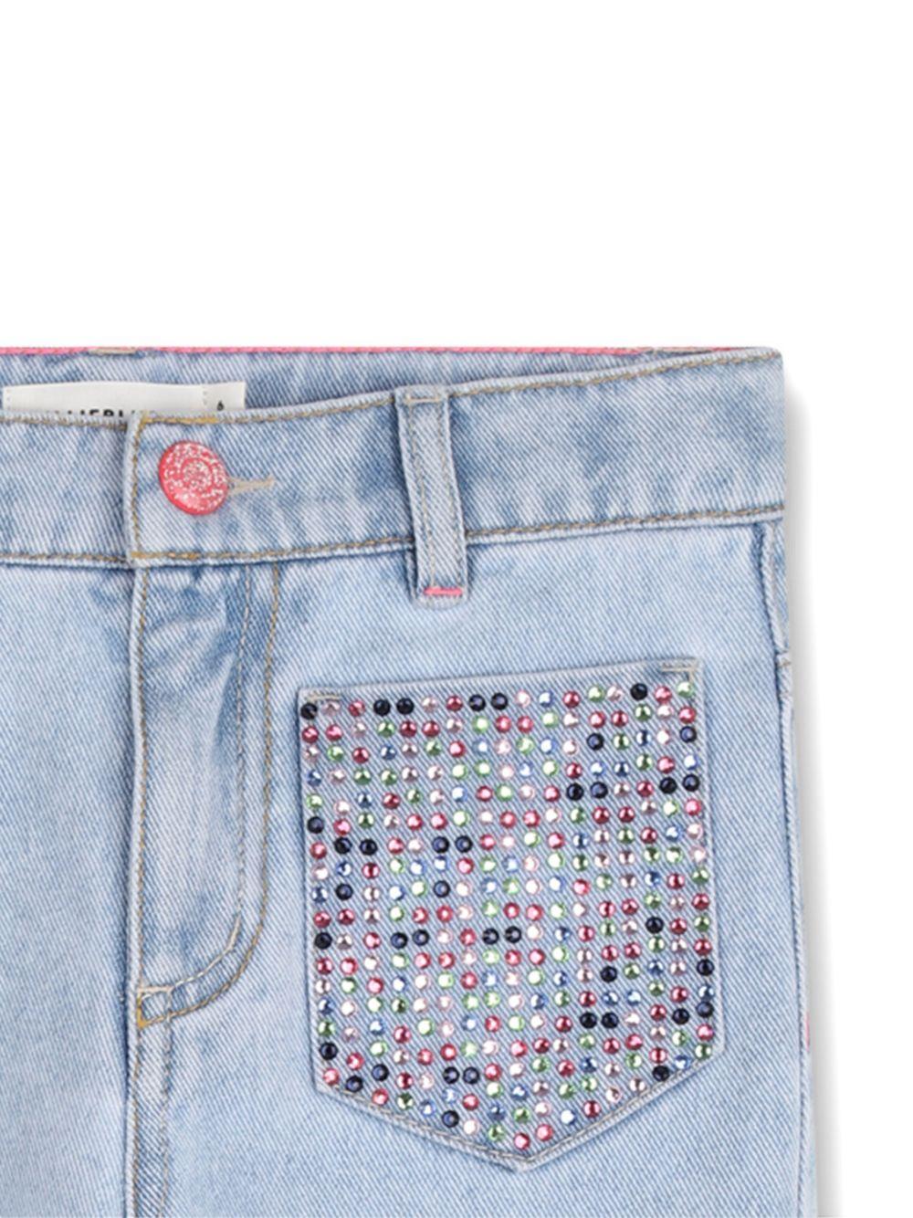 Pantaloni per bambina Billieblush azzurro con tacshe decorate - Rubino Kids