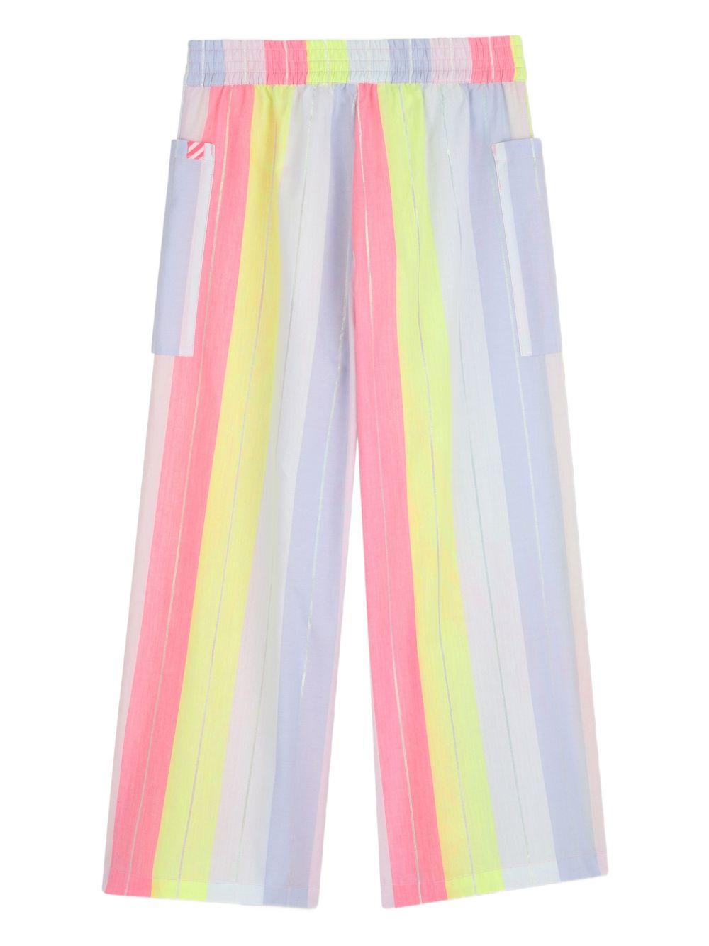 Pantaloni per bambina Billieblush multicolore a righe - Rubino Kids