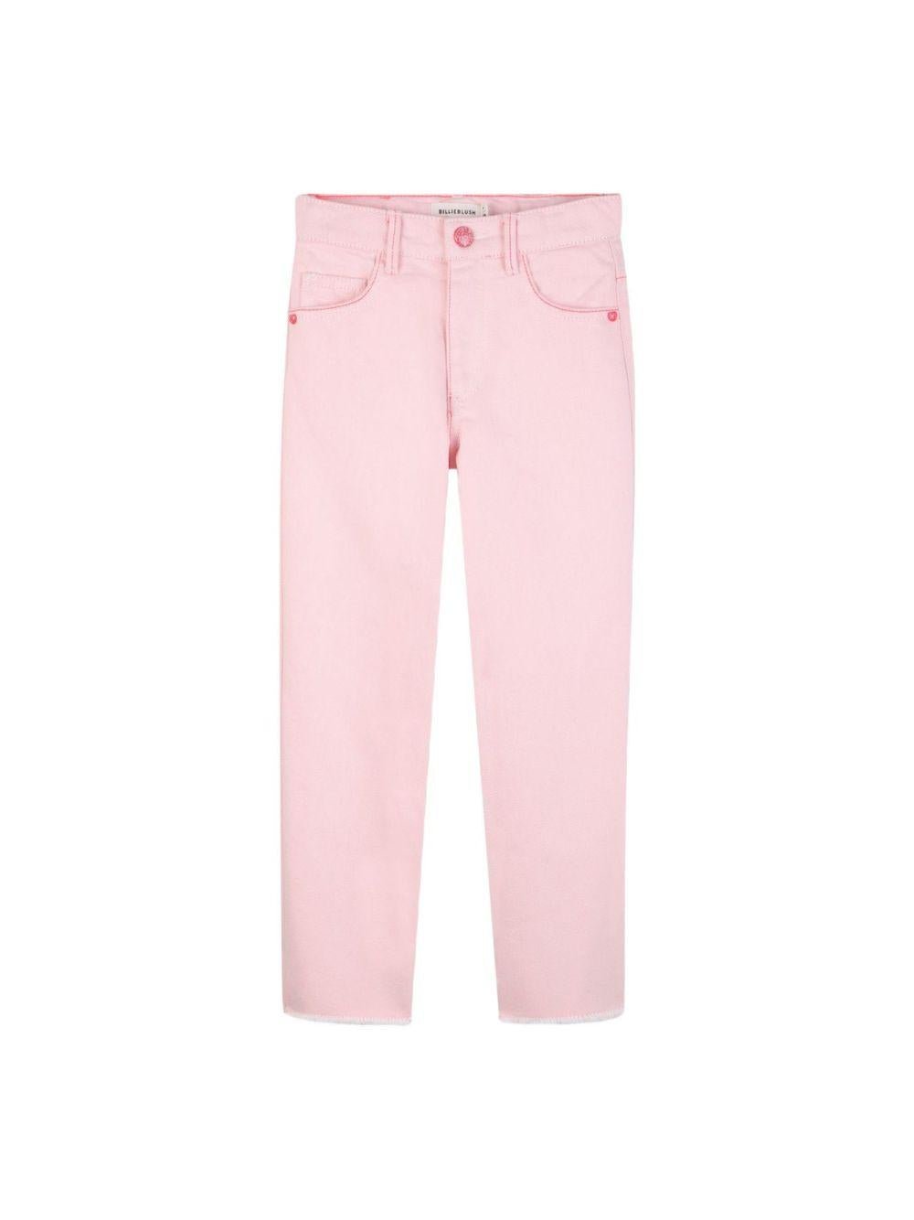 Pantaloni per bambina Billieblush rosa con tasche in paillettes - Rubino Kids