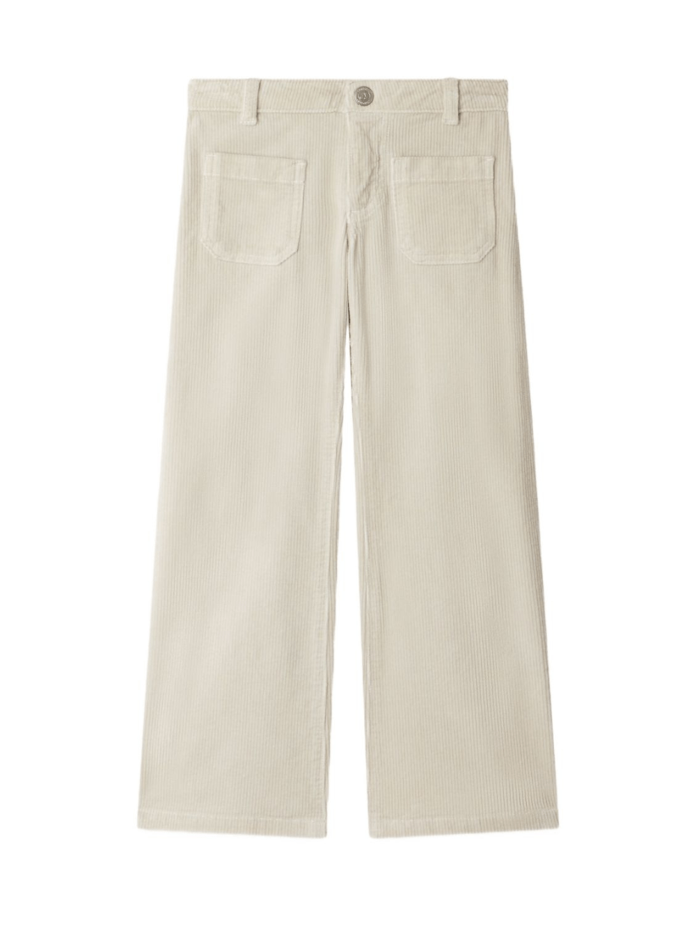 Pantaloni per bambina Bonpoint bianco in velluto a coste - Rubino Kids