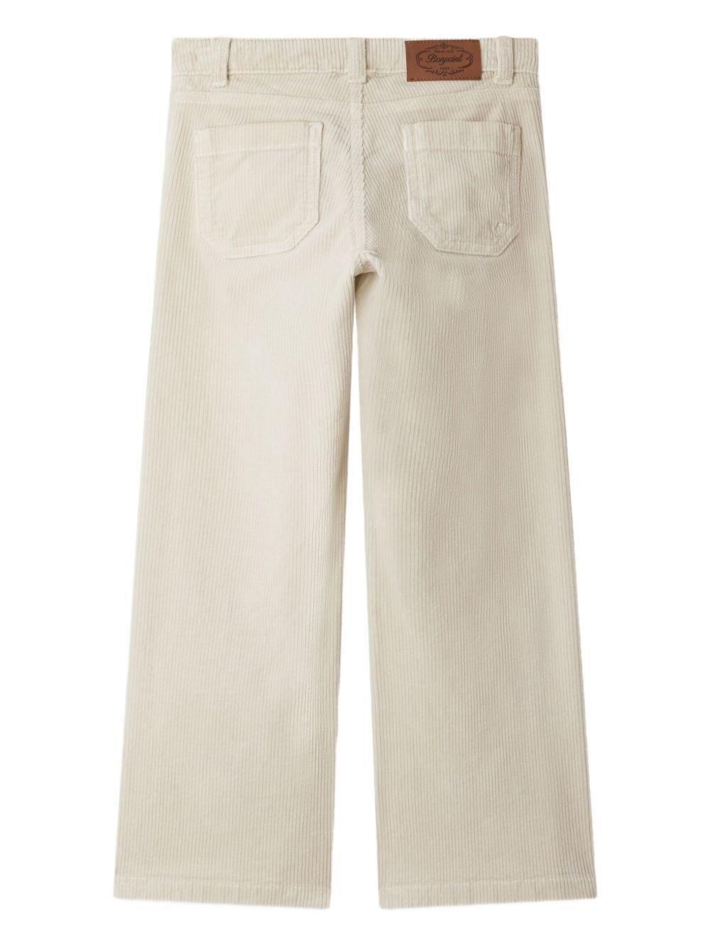 Pantaloni per bambina Bonpoint bianco in velluto a coste - Rubino Kids