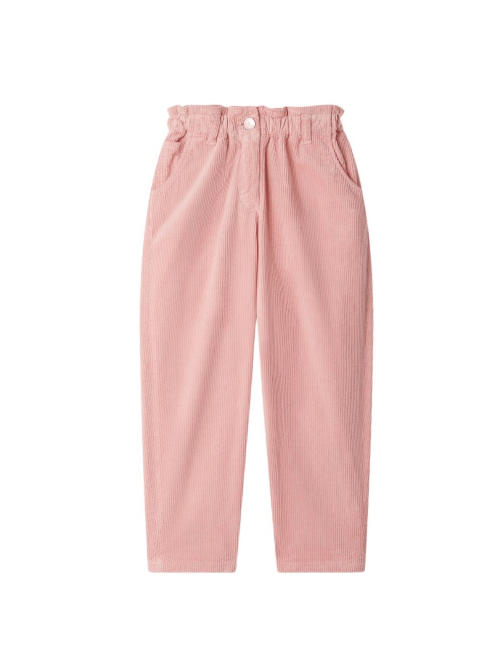 Pantaloni per bambina Bonpoint rosa con motivo a coste - Rubino Kids