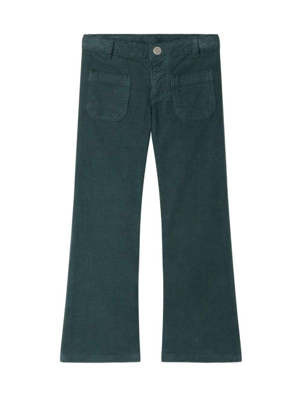Pantaloni per bambina Bonpoint verde in velluto a coste - Rubino Kids