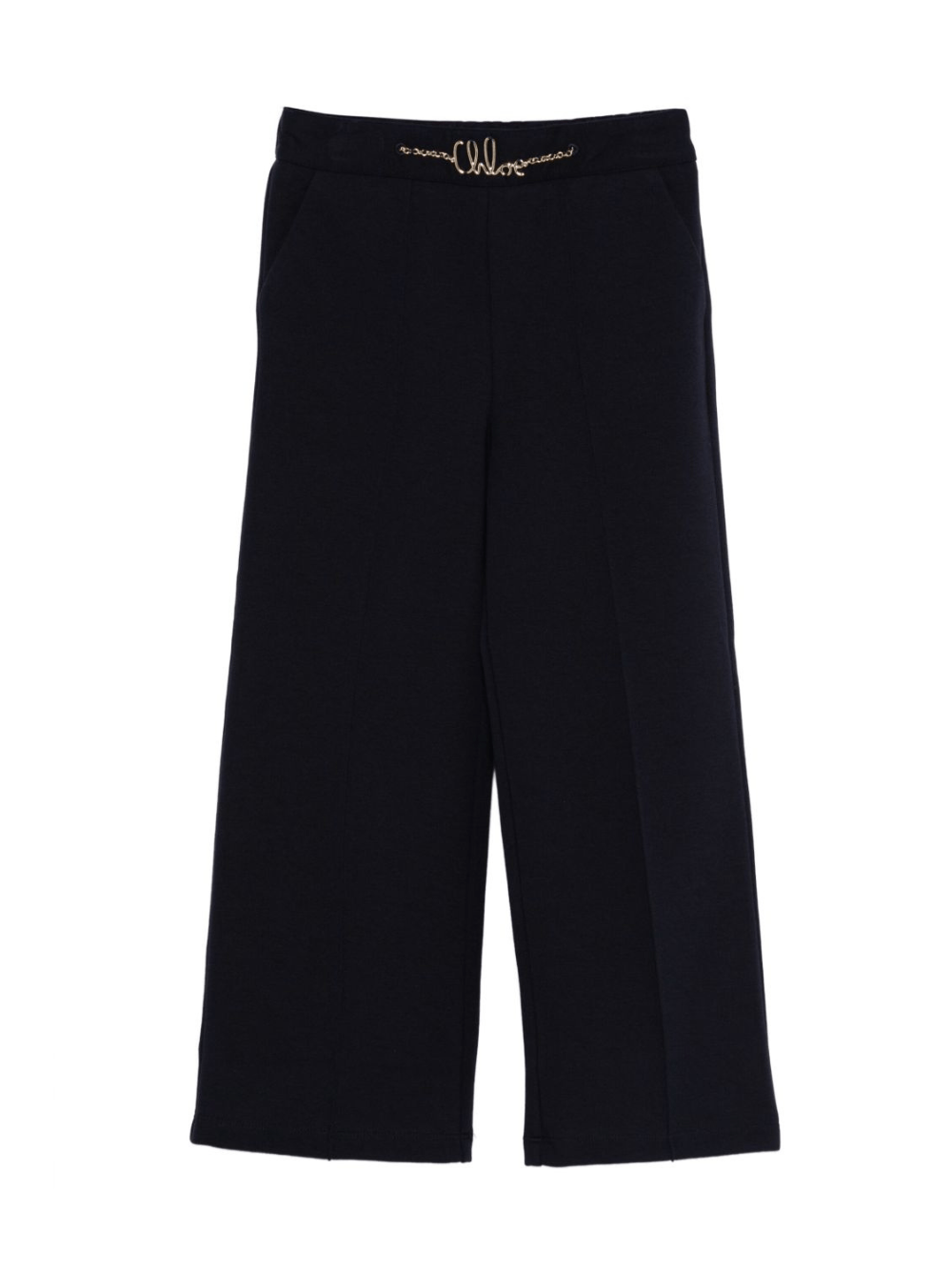 Pantaloni per bambina Chloé Kids blu con dettaglio a catena - Rubino Kids