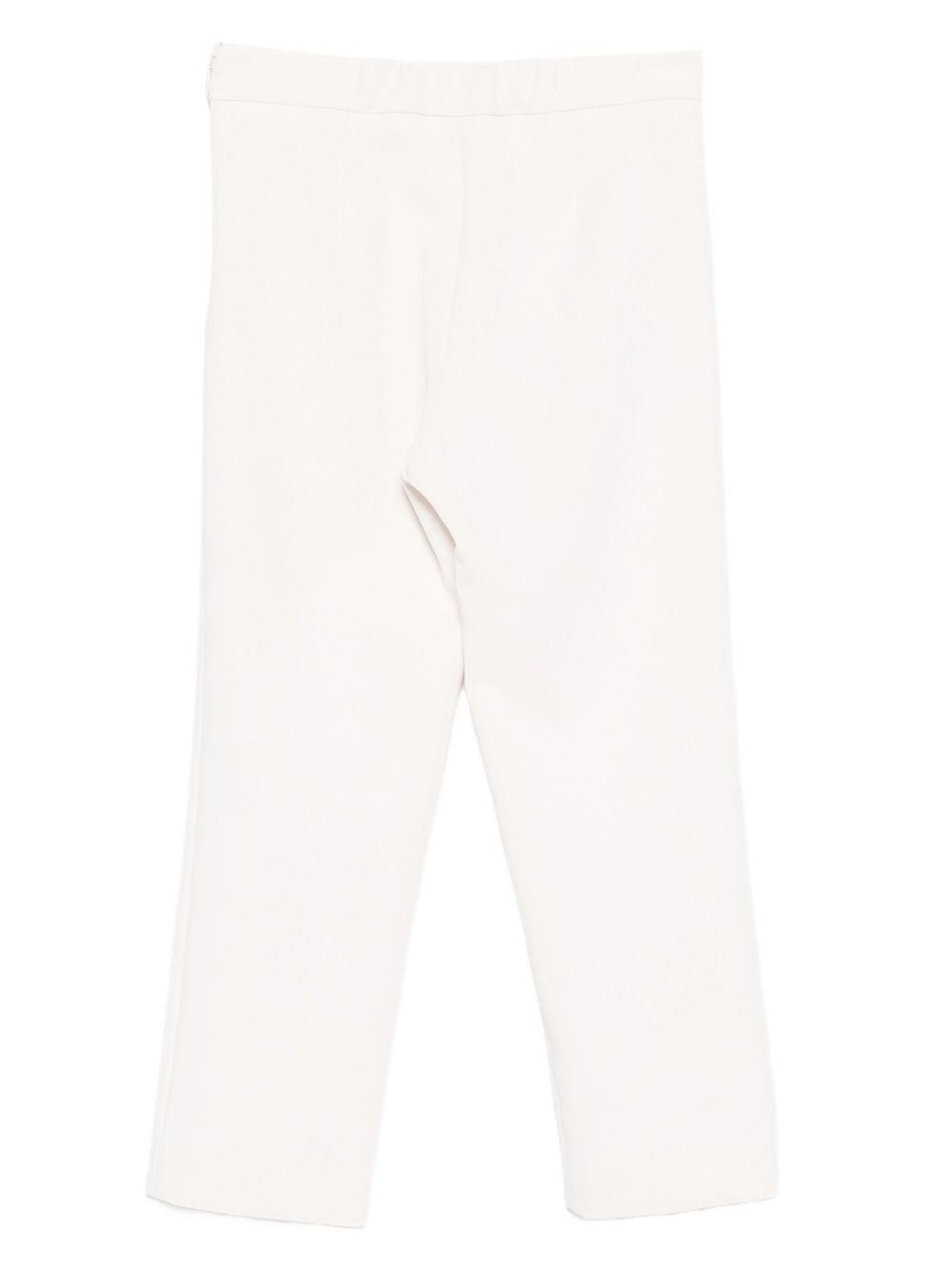 Pantaloni per bambina Elisabetta Franchi La Mia Bambina bianchi con profili a contrasto - Rubino Kids