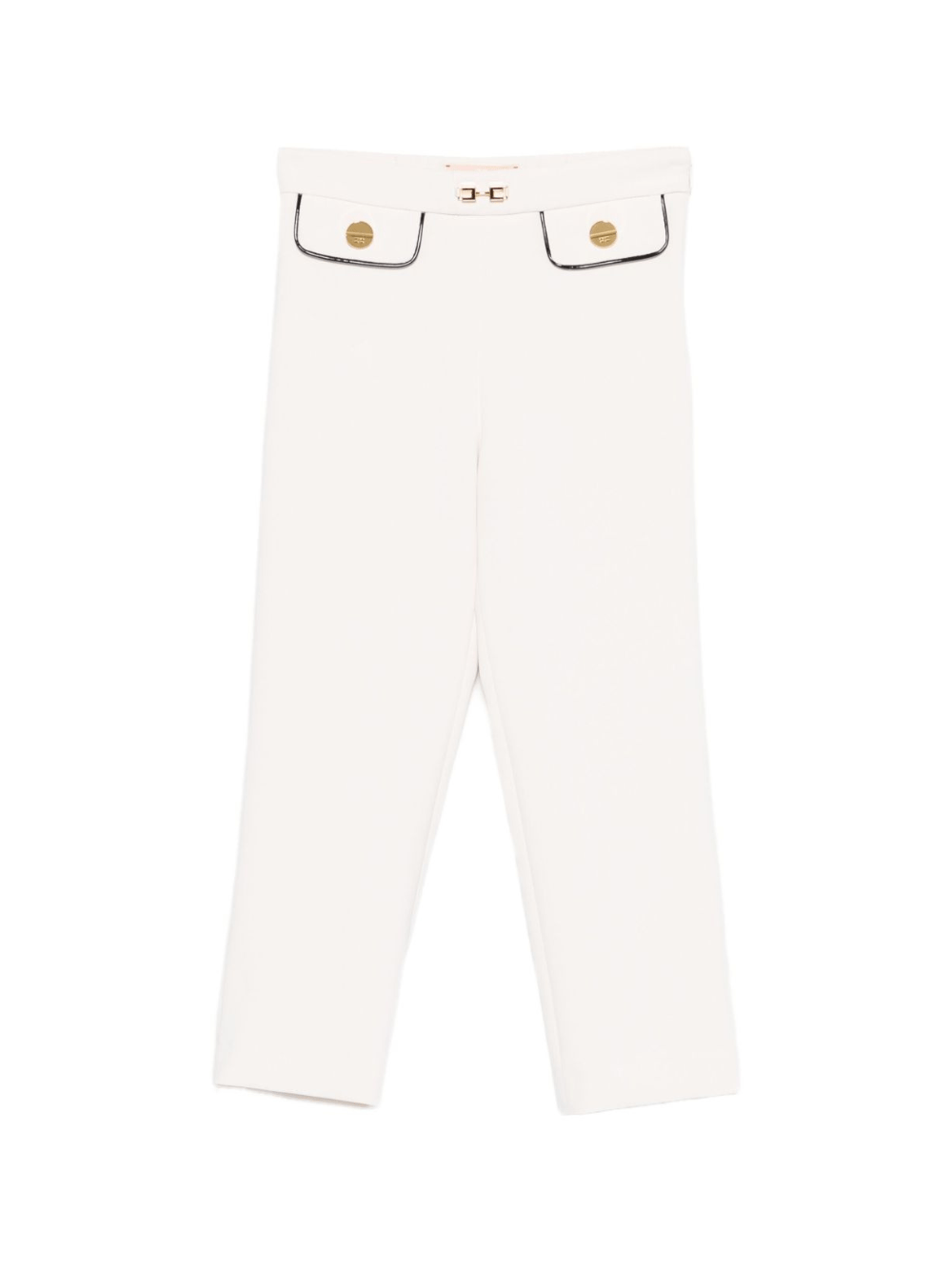 Pantaloni per bambina Elisabetta Franchi La Mia Bambina bianchi con profili a contrasto - Rubino Kids