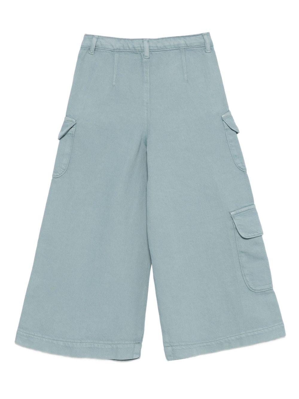 Pantaloni per bambina Emporio Armani Kids grigi con tasche cargo - Rubino Kids