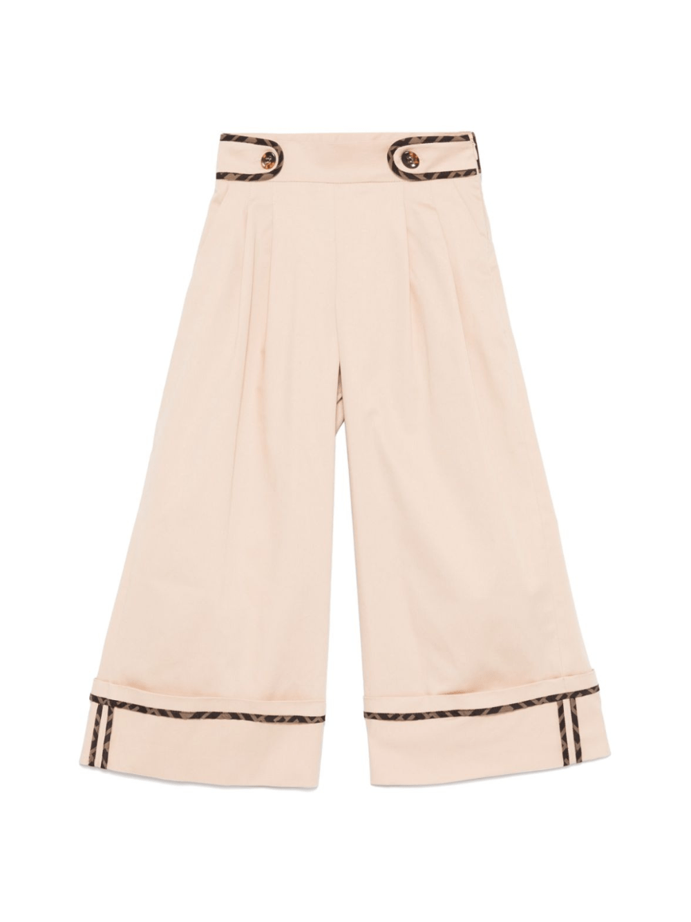 Pantaloni per bambina Fendi Kids beige modello svasato - Rubino Kids