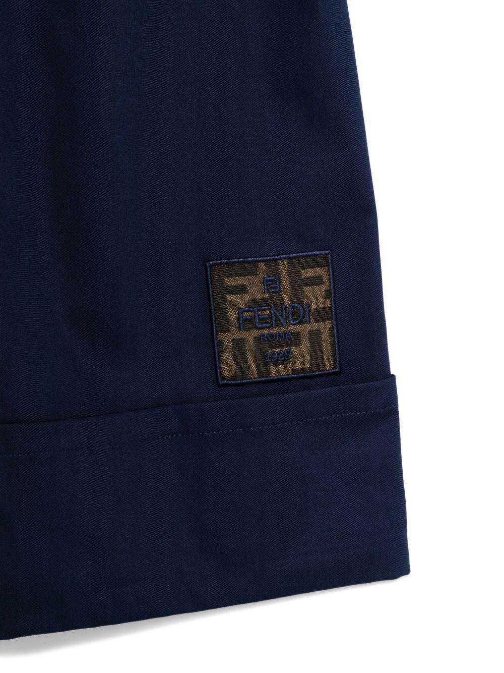 Pantaloni per bambina Fendi Kids blu con pinces - Rubino Kids