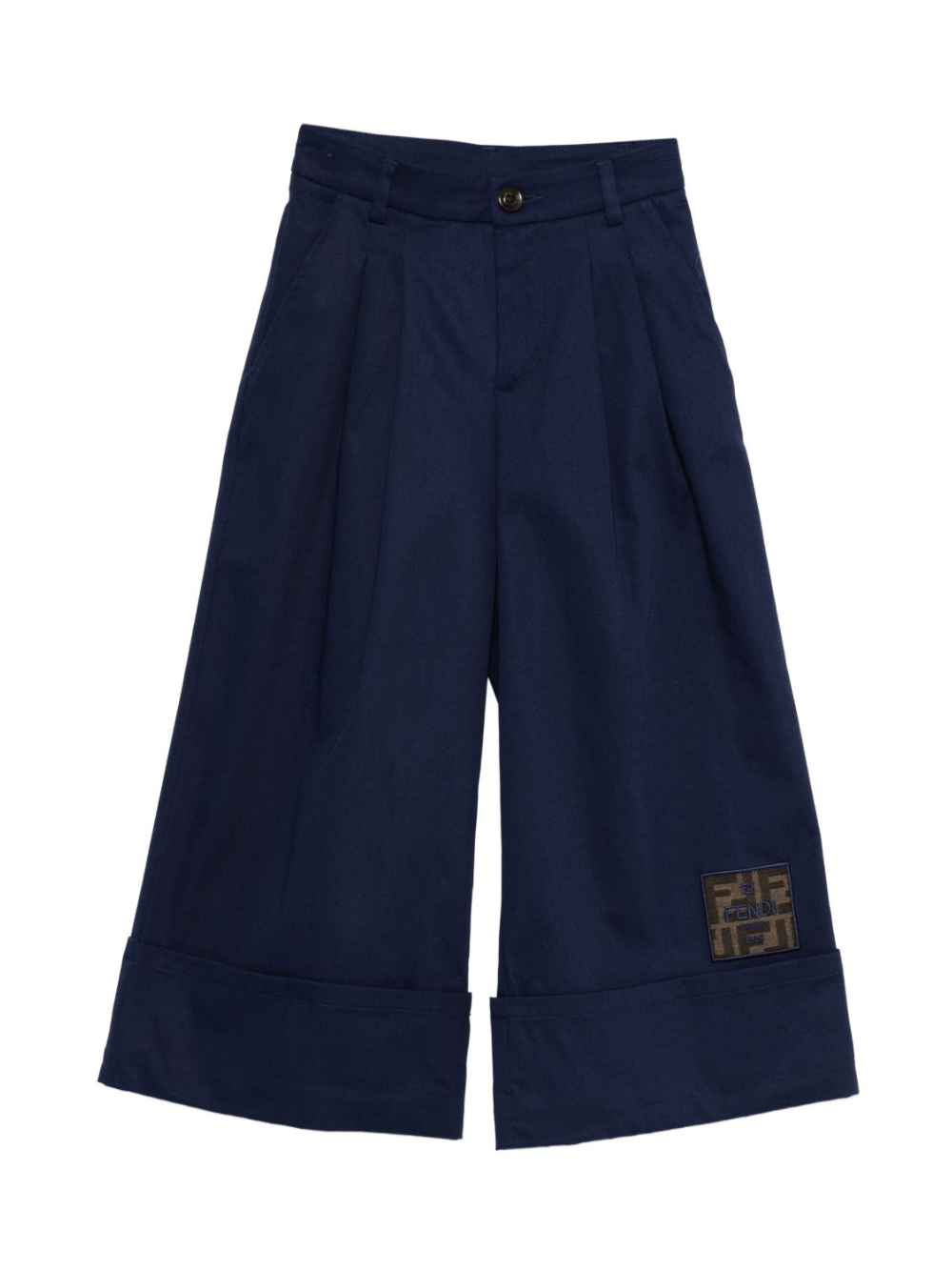 Pantaloni per bambina Fendi Kids blu con pinces - Rubino Kids