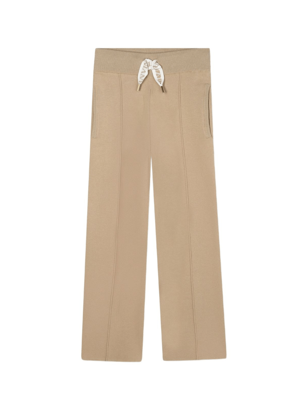 Pantaloni per bambina Lanvin Enfant beige con coulisse - Rubino Kids