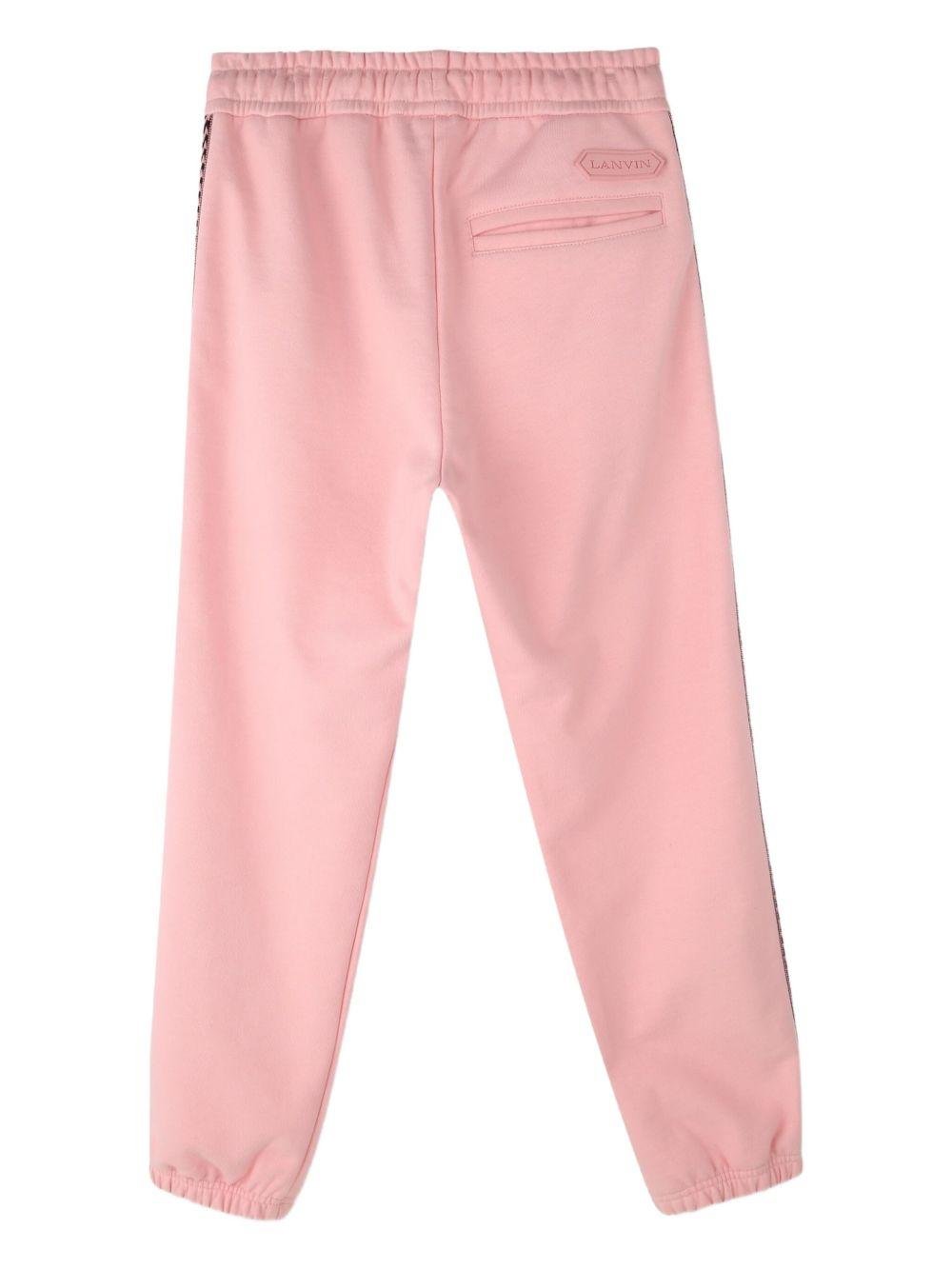 Pantaloni per bambina Lanvin Enfant rosa con inserti - Rubino Kids