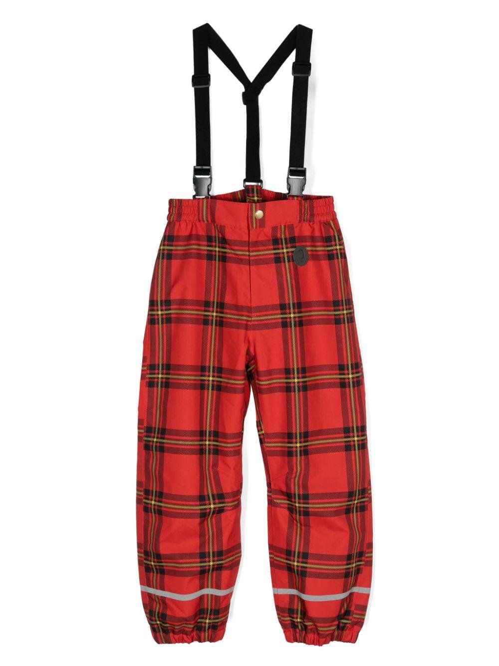 Pantaloni per bambina Mini Rodini Edelweiss rosso con motivo a quadri tartan - Rubino Kids