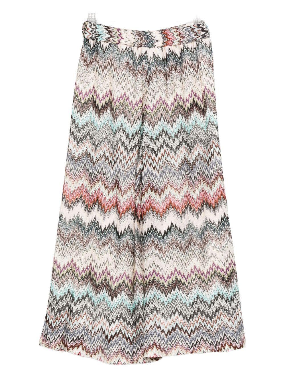 Pantaloni per bambina Missoni Kids multicolore con motivo zig zag - Rubino Kids
