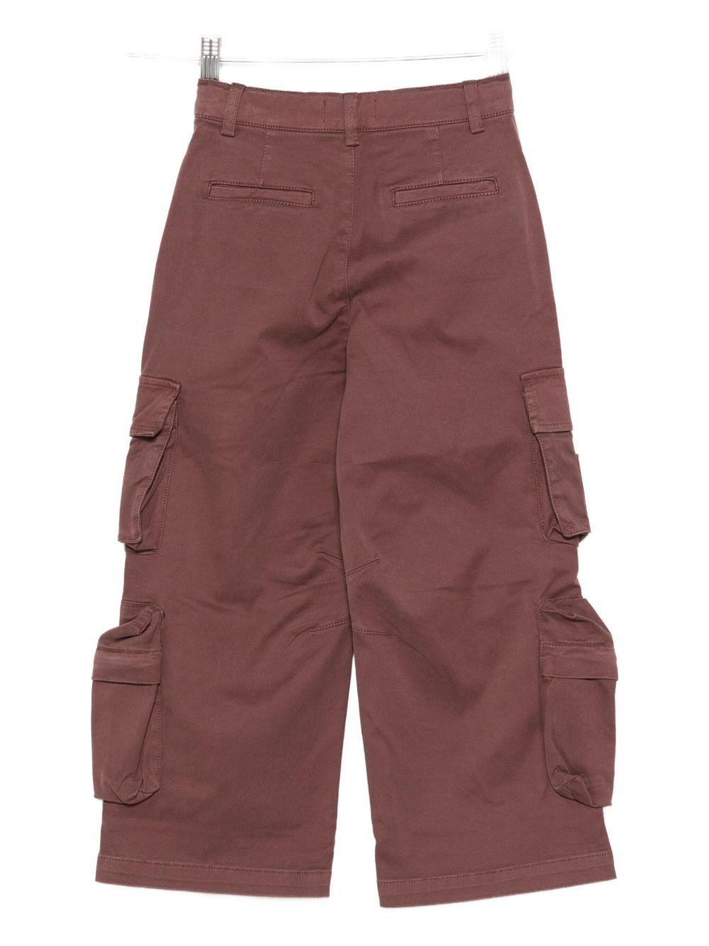 Pantaloni per bambina Missoni Kids rosso scuro con tasche cargo - Rubino Kids