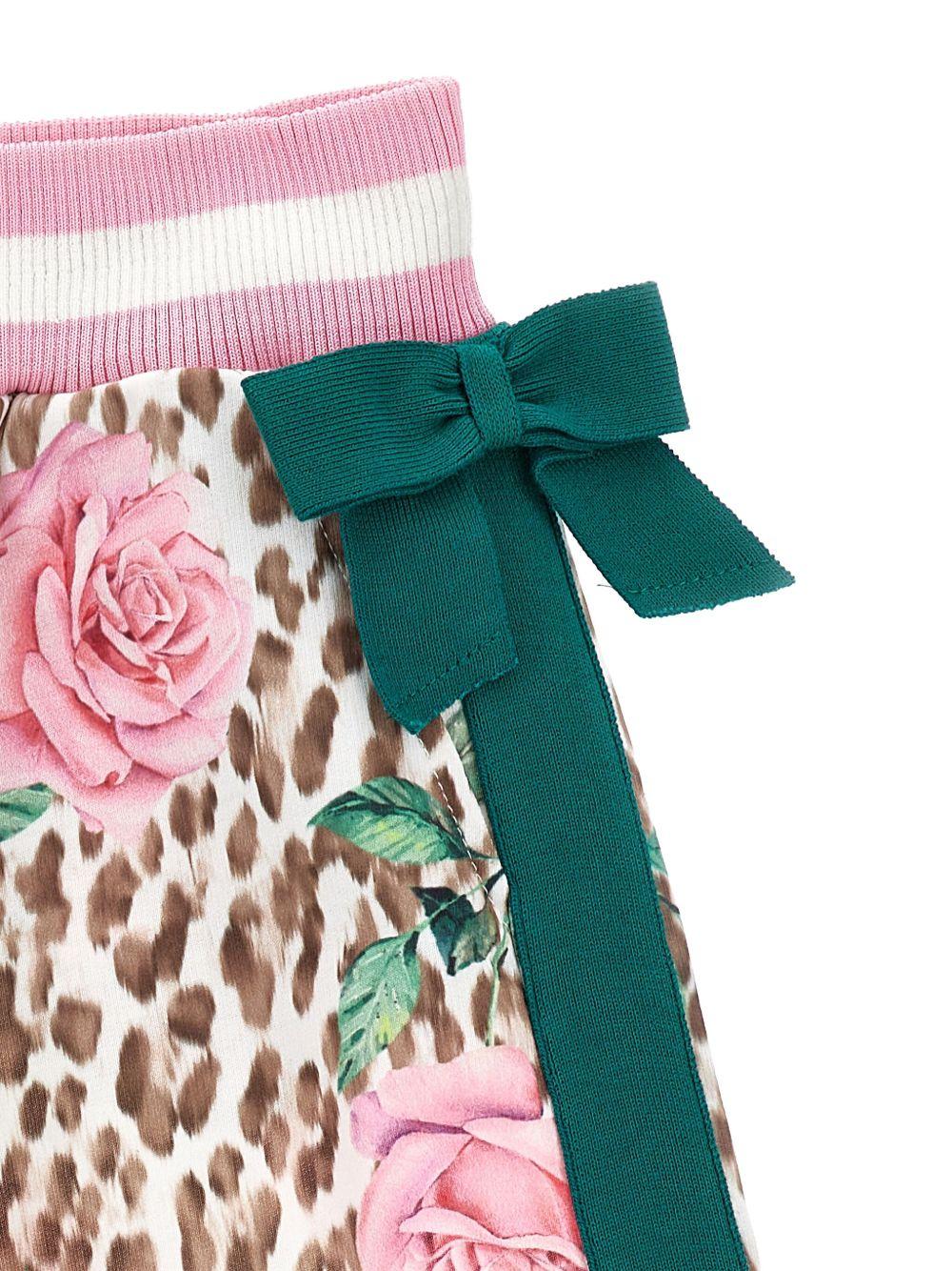 Pantaloni per bambina Monnalisa beige con stampa - Rubino Kids