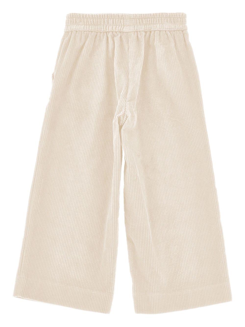 Pantaloni per bambina Monnalisa beige con vita elasticizzata - Rubino Kids