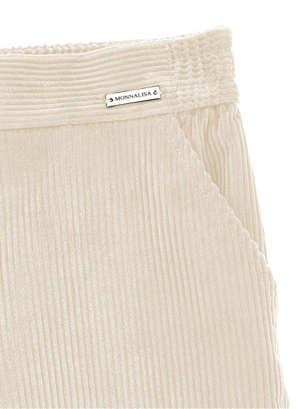 Pantaloni per bambina Monnalisa beige con vita elasticizzata - Rubino Kids