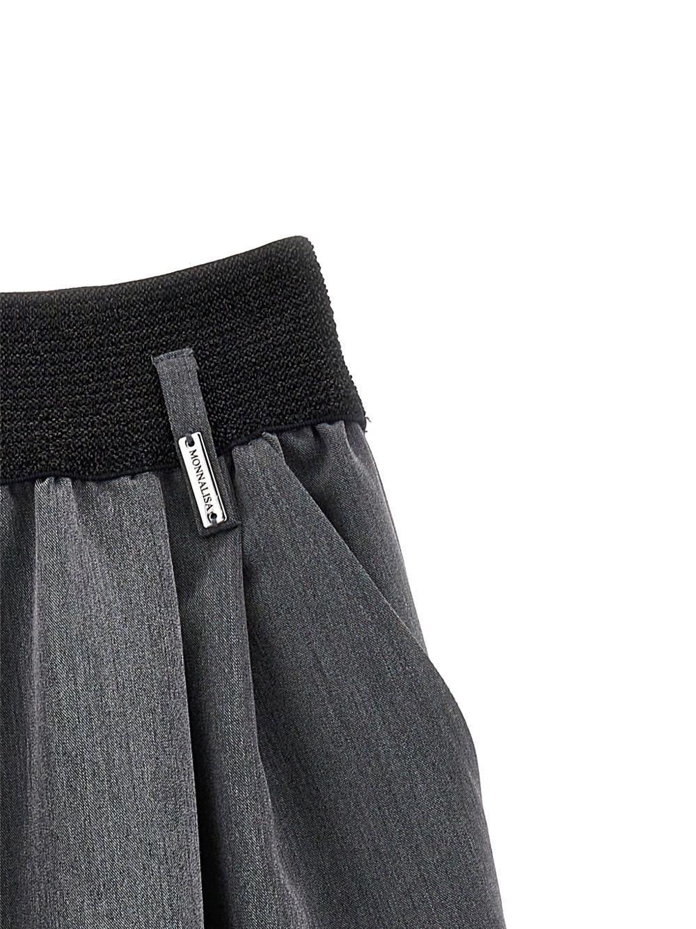 Pantaloni per bambina Monnalisa grigi con vita elasticizzata - Rubino Kids
