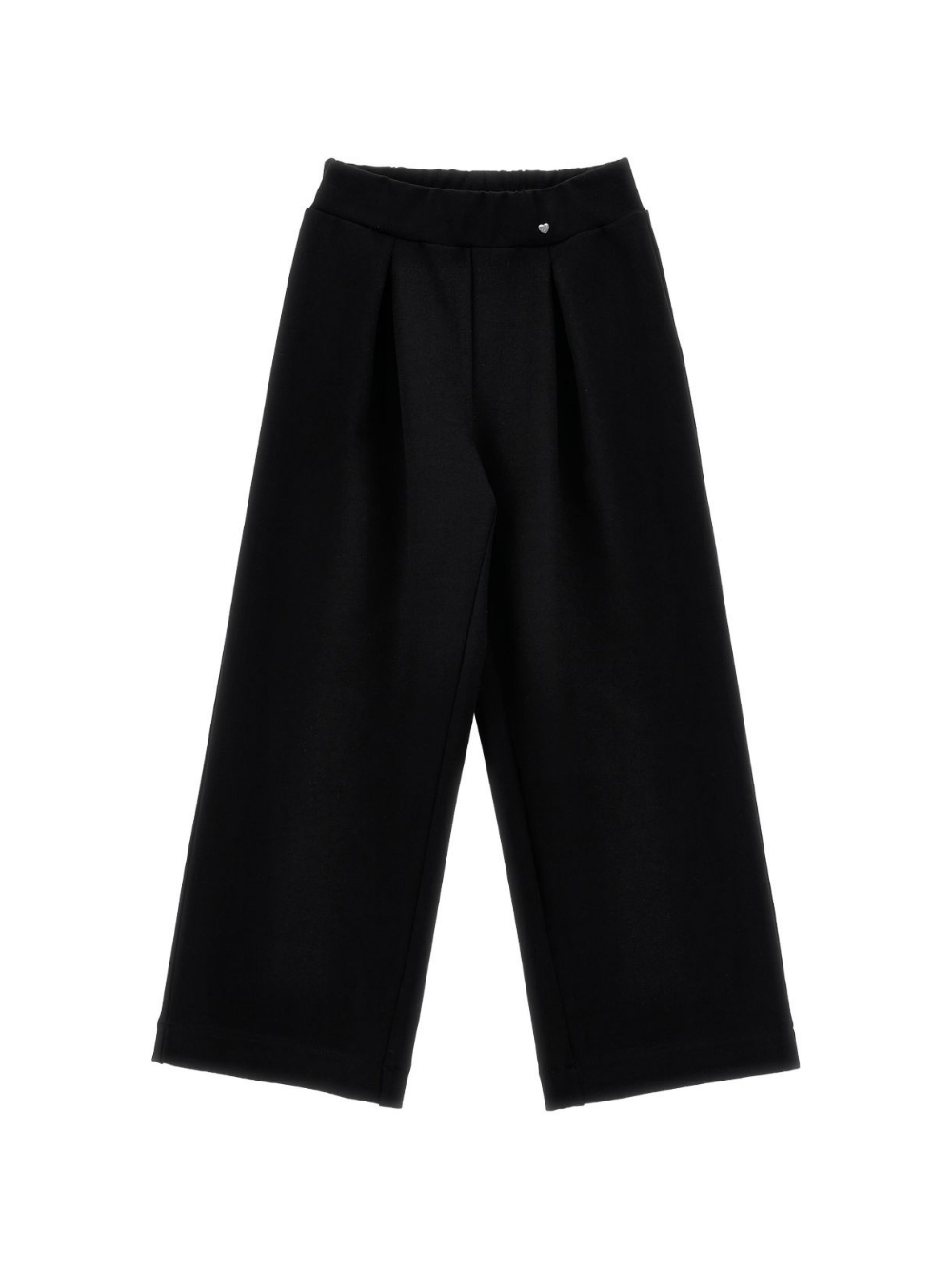 Pantaloni per bambina Monnalisa neri con dettagli plissettati - Rubino Kids