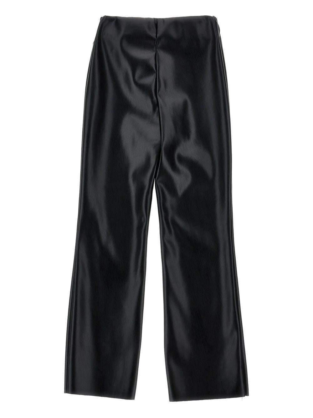 Pantaloni per bambina Monnalisa neri svasati a vita alta - Rubino Kids