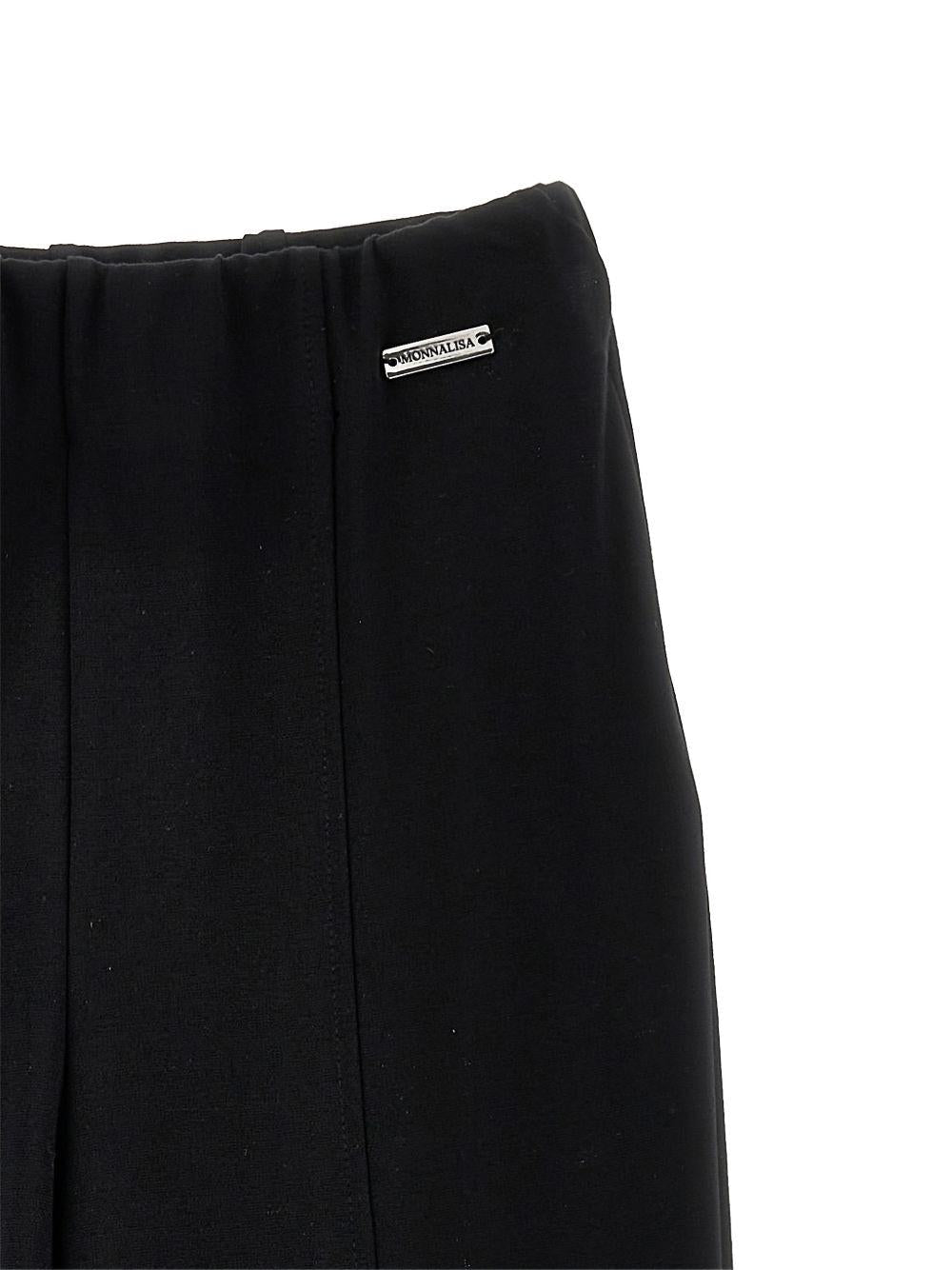 Pantaloni per bambina Monnalisa nero con dettaglio con cuciture - Rubino Kids