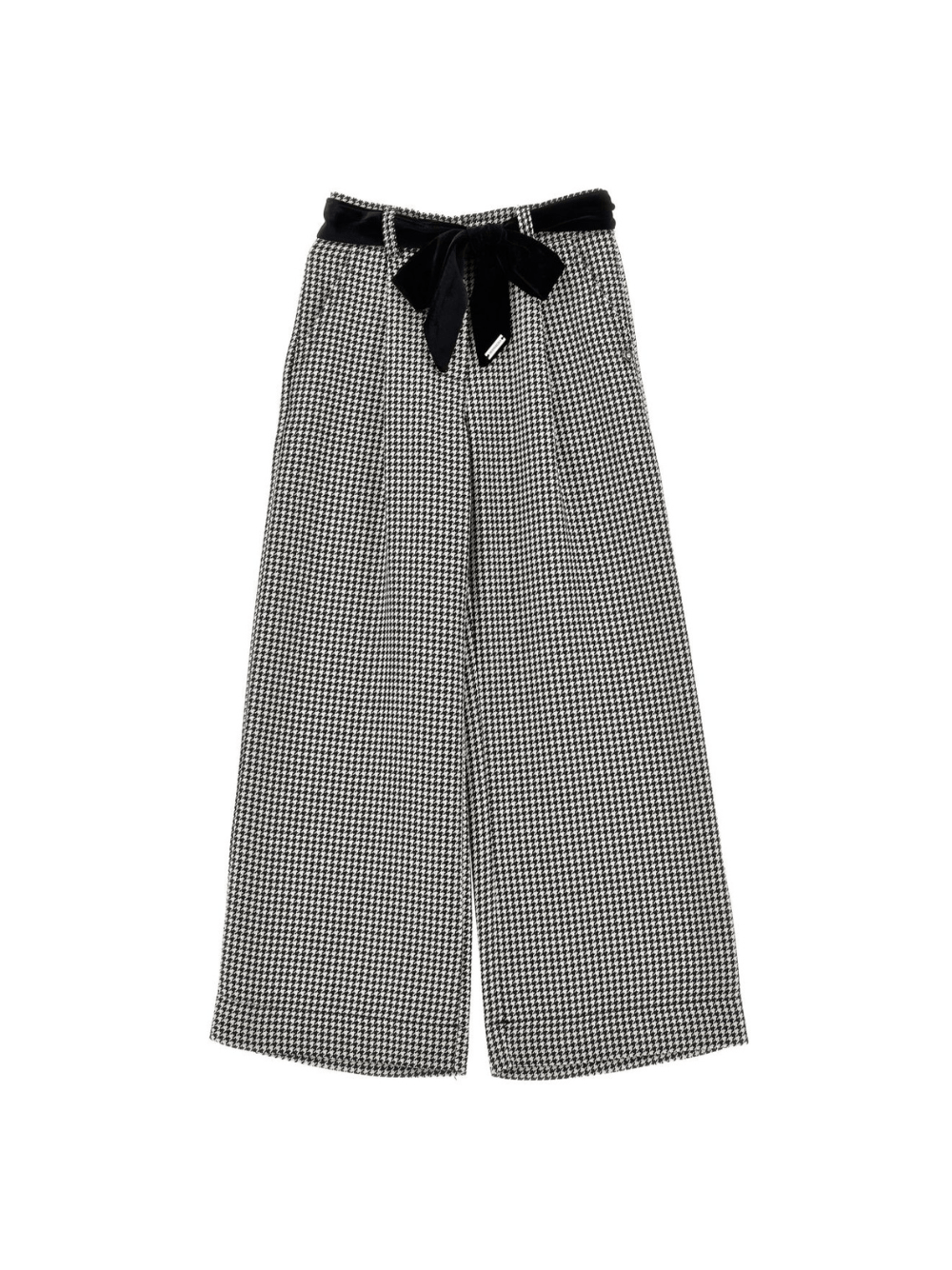 Pantaloni per bambina Monnalisa nero con motivo a quadri - Rubino Kids