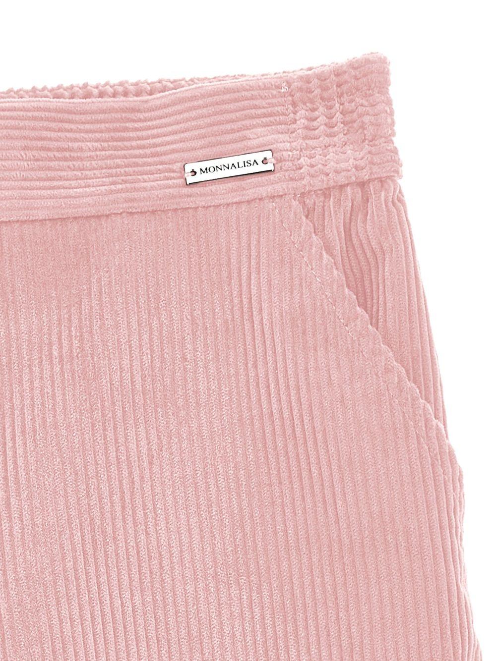 Pantaloni per bambina Monnalisa rosa con vita elasticizzata - Rubino Kids
