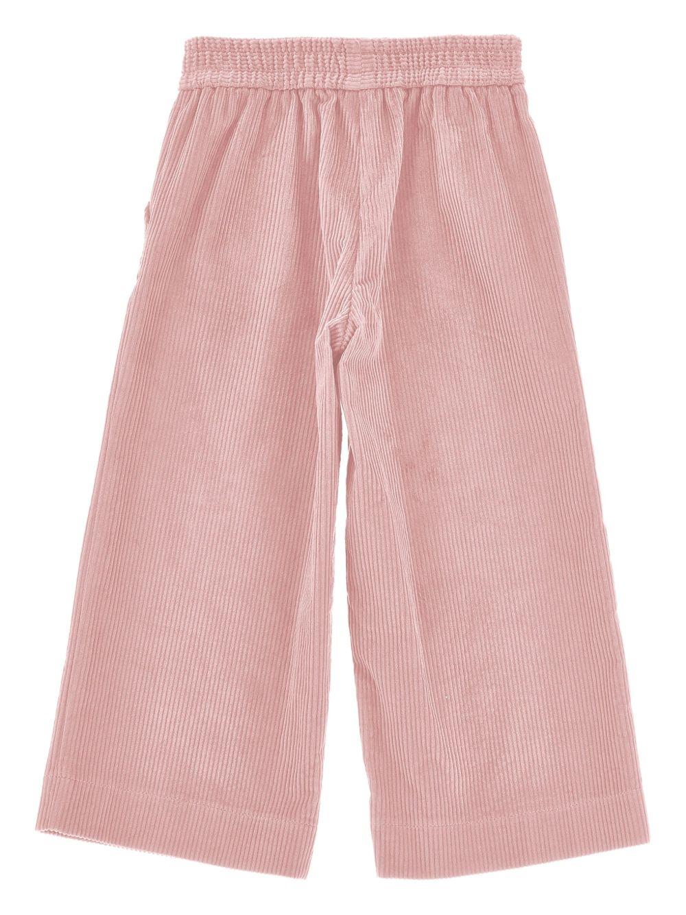 Pantaloni per bambina Monnalisa rosa con vita elasticizzata - Rubino Kids