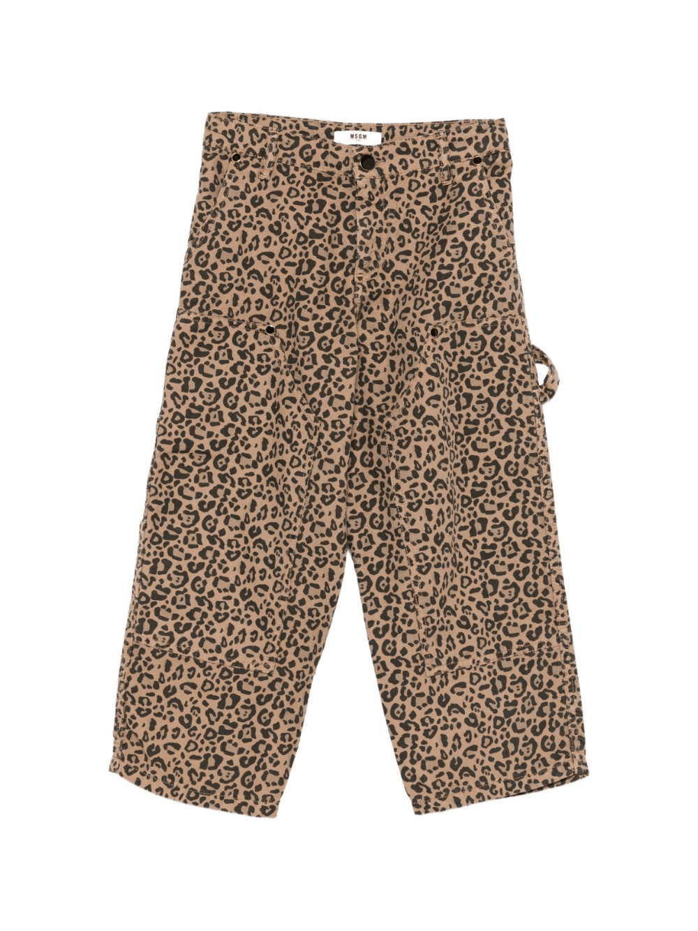Pantaloni per bambina MSGM Kids animalier con stampa leopardata - Rubino Kids