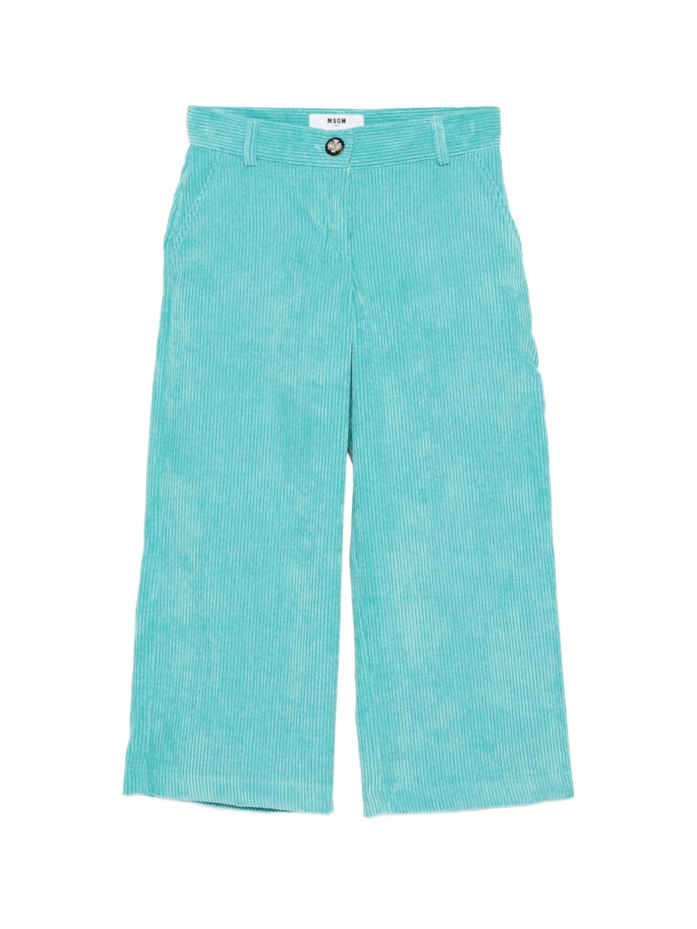 Pantaloni per bambina MSGM Kids azzurri con tasche laterali - Rubino Kids
