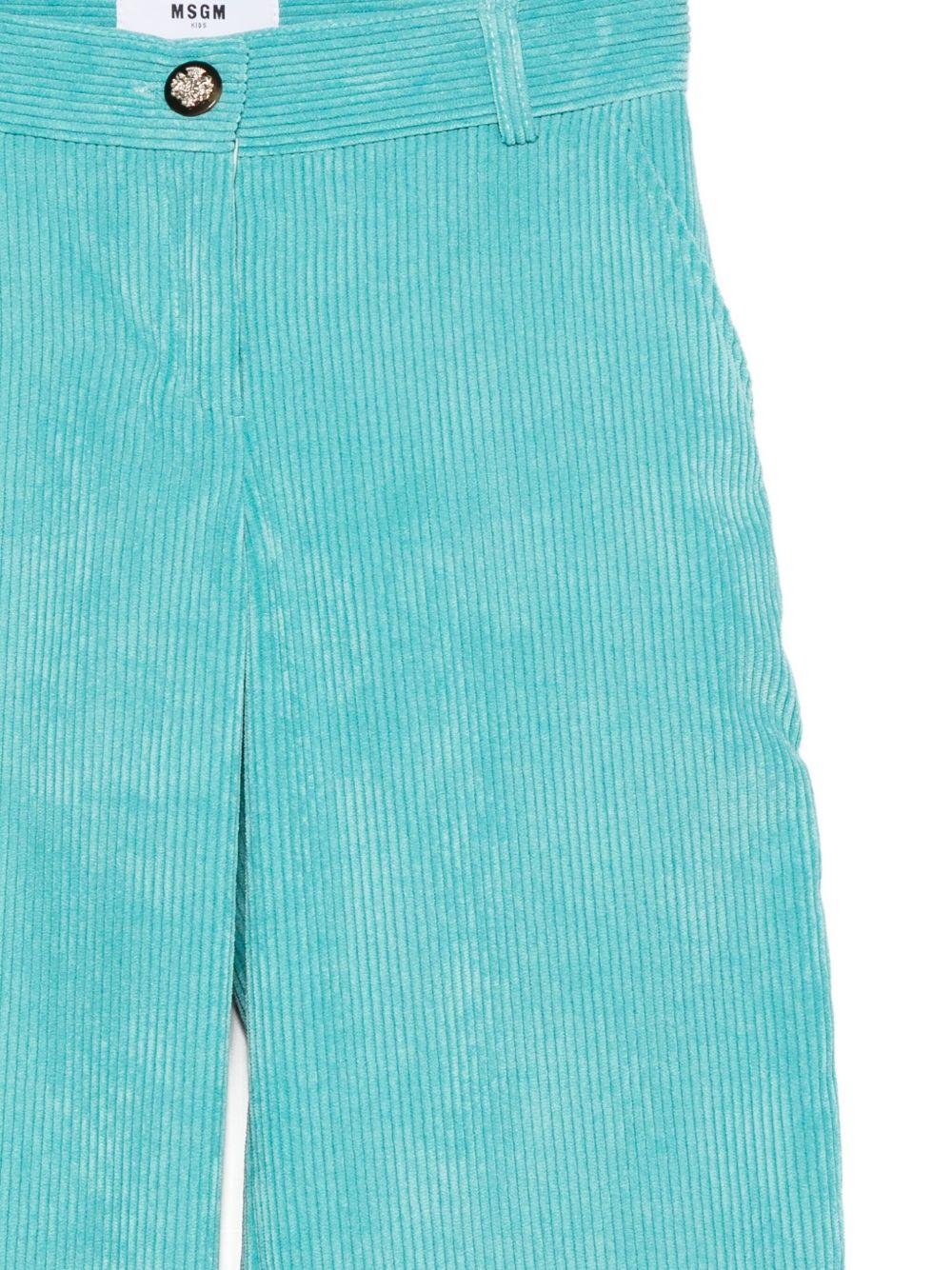 Pantaloni per bambina MSGM Kids azzurri con tasche laterali - Rubino Kids