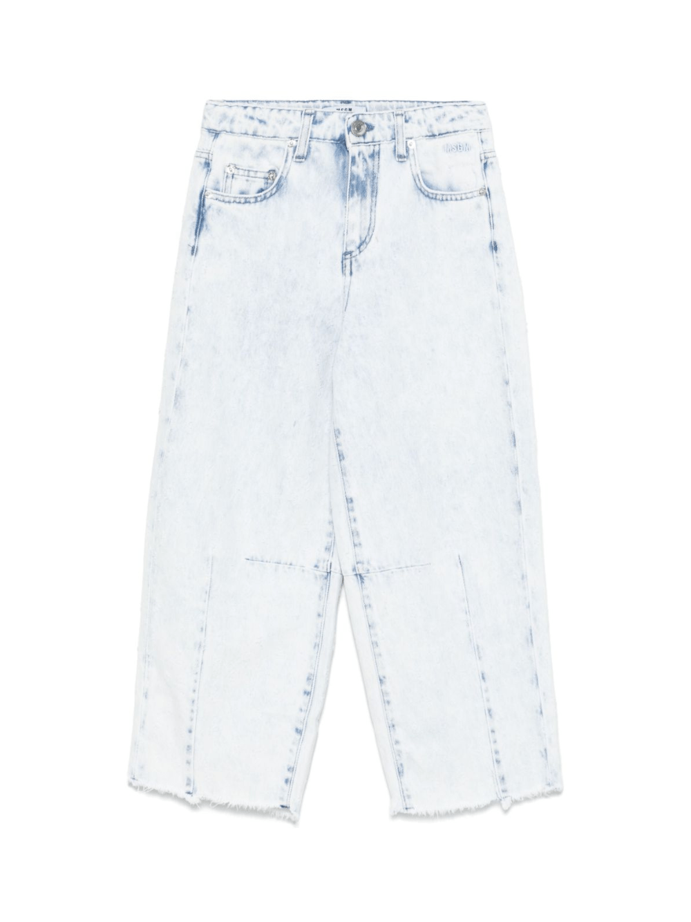 Pantaloni per bambina MSGM Kids denim con effetto vissurto - Rubino Kids