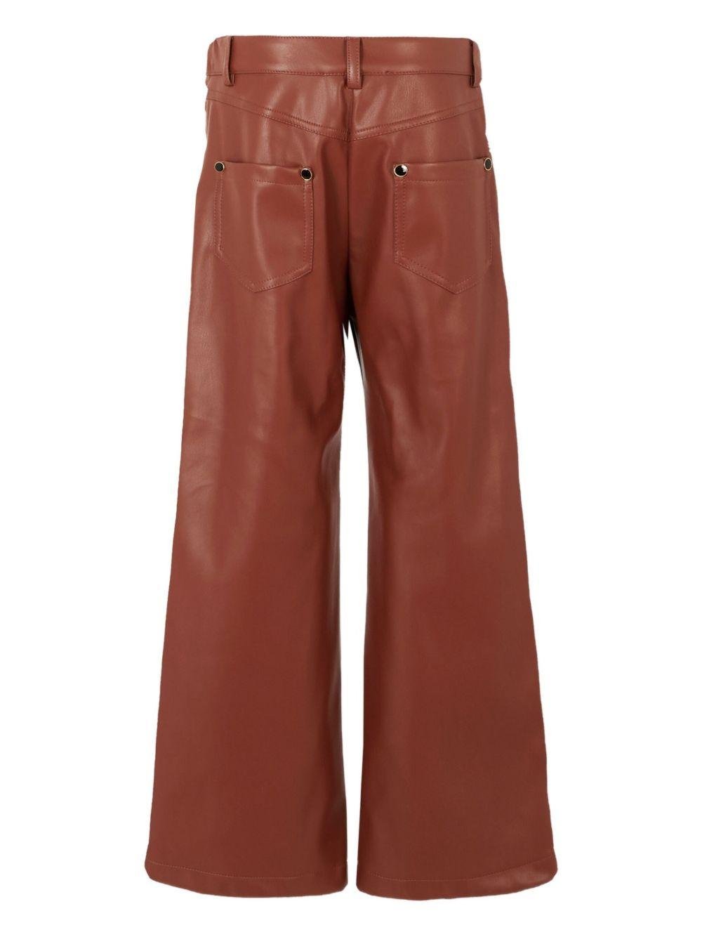 Pantaloni per bambina MSGM Kids marrone a gamba ampia - Rubino Kids