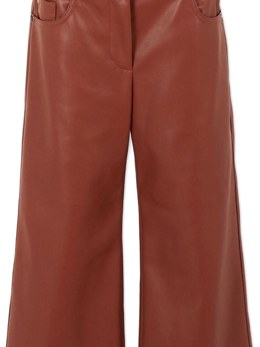 Pantaloni per bambina MSGM Kids marrone a gamba ampia - Rubino Kids