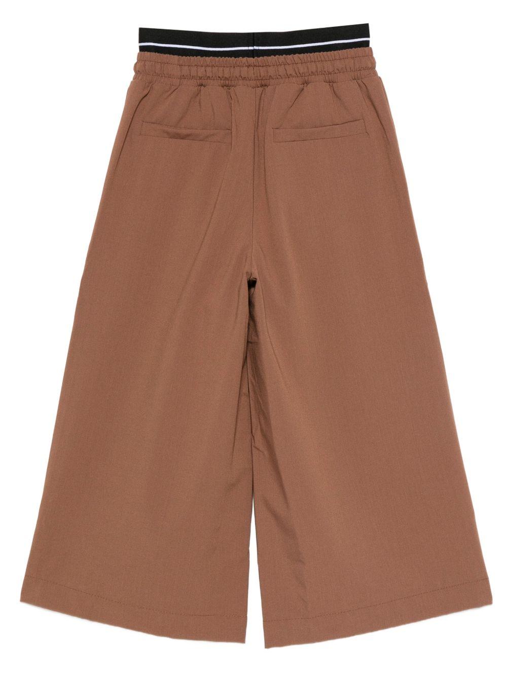 Pantaloni per bambina MSGM Kids marroni con coulisse elasticizzata in vita - Rubino Kids