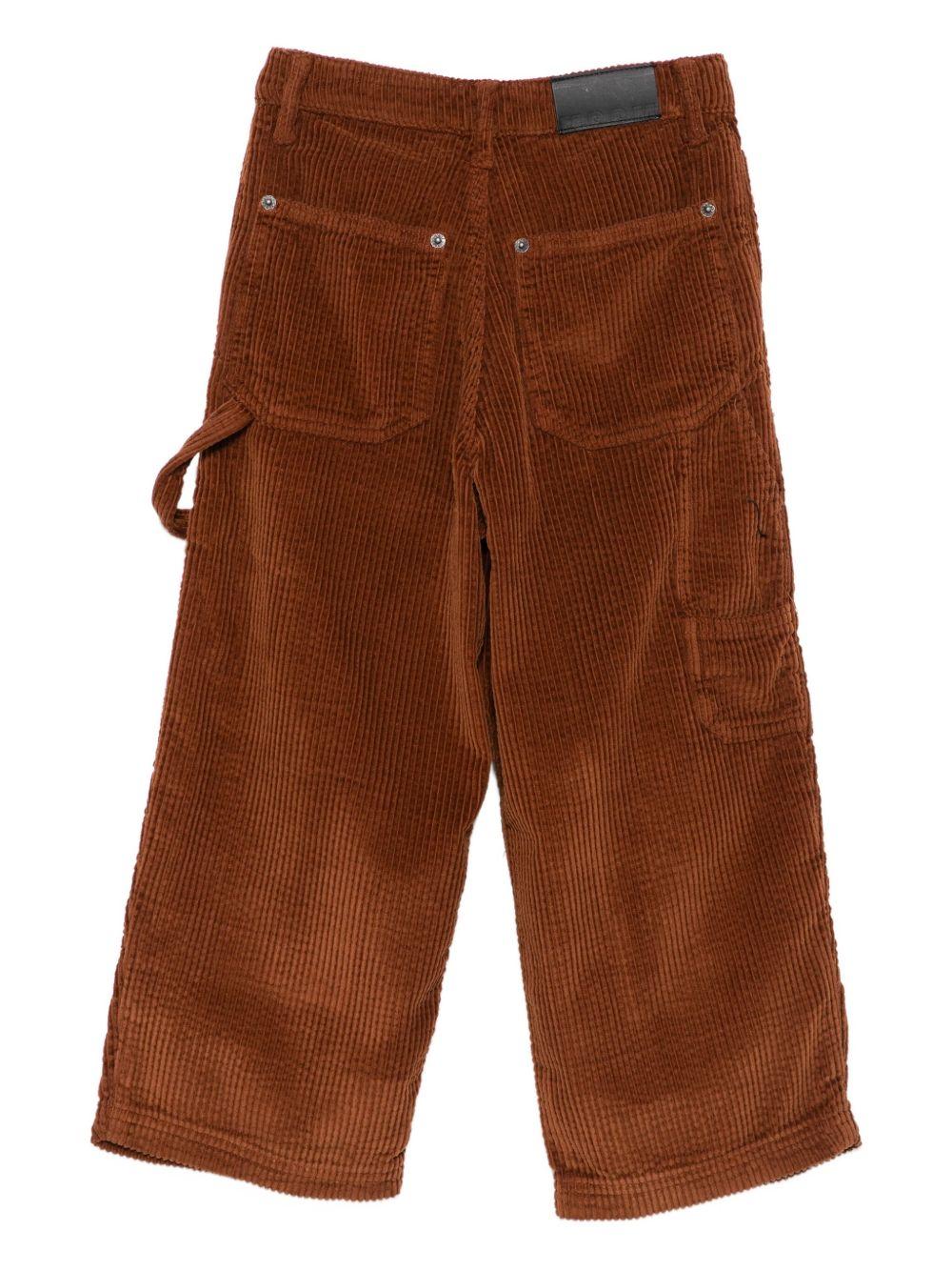 Pantaloni per bambina MSGM Kids marroni con gamba dritta - Rubino Kids