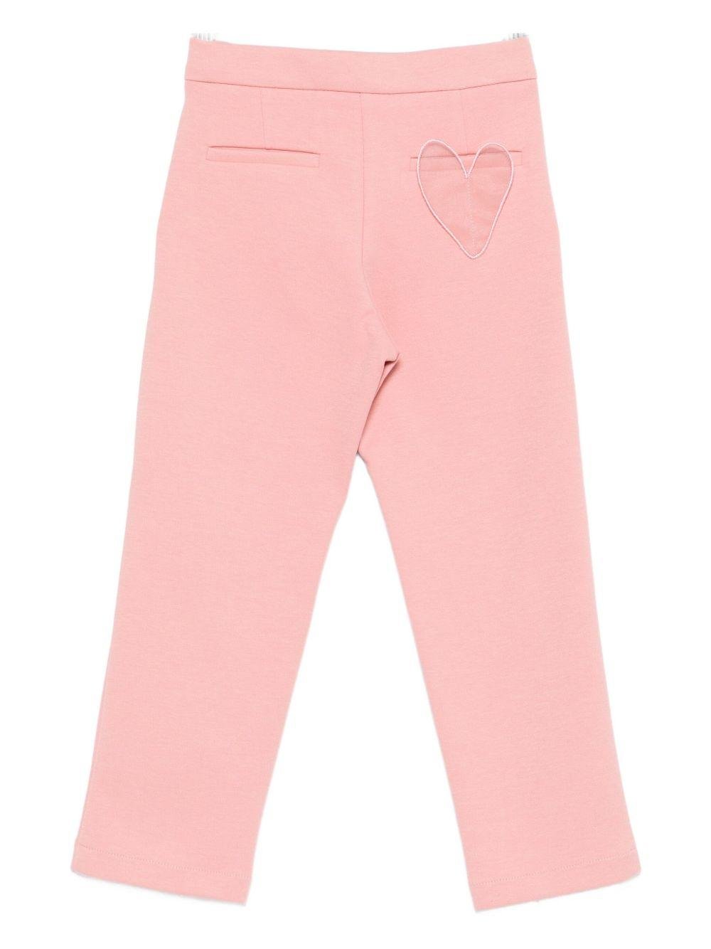 Pantaloni per bambina Simonetta rosa con decorazione a cuore - Rubino Kids