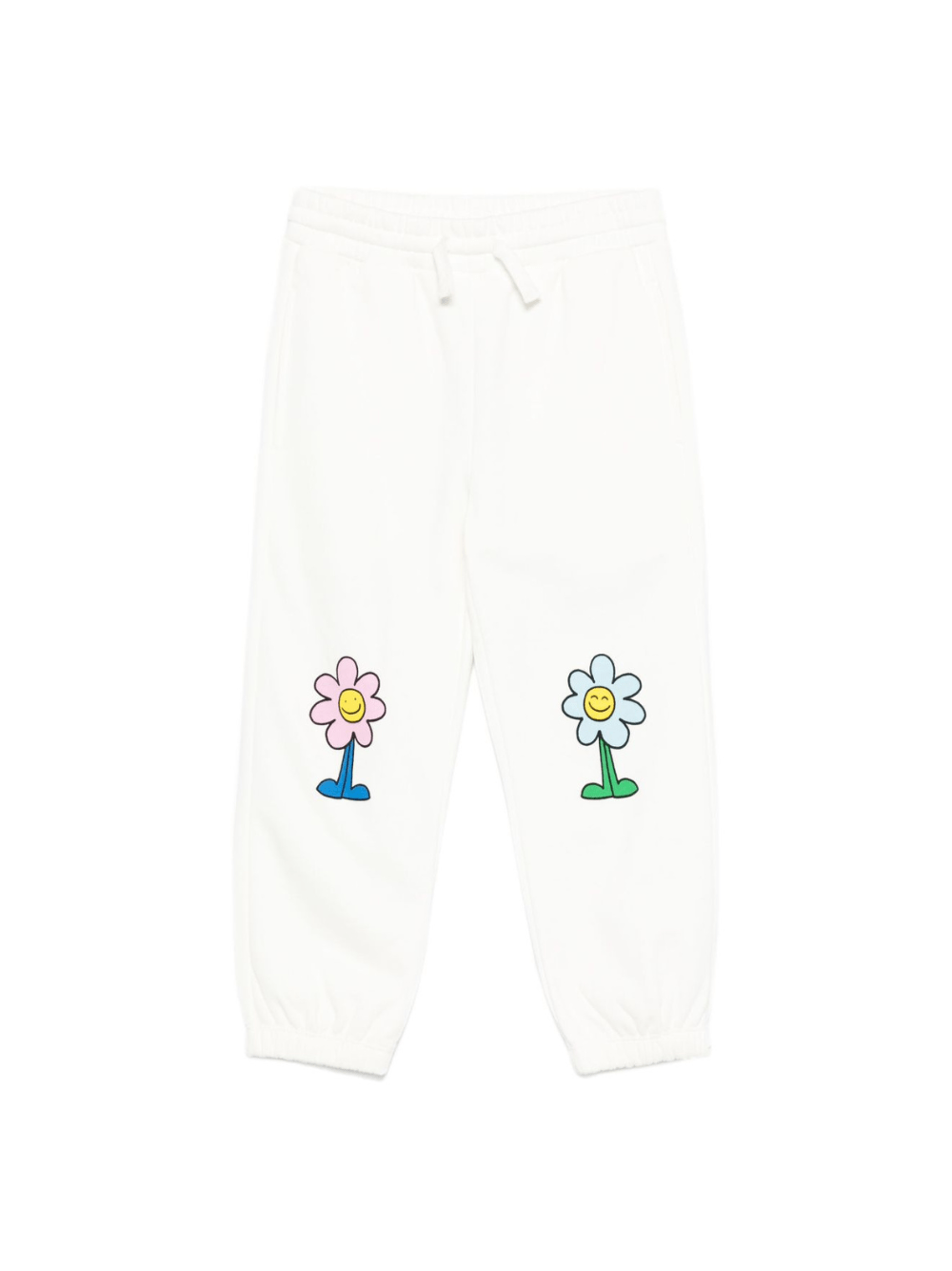 Pantaloni per bambina Stella McCartney Kids bianco a fiori con coulisse - Rubino Kids