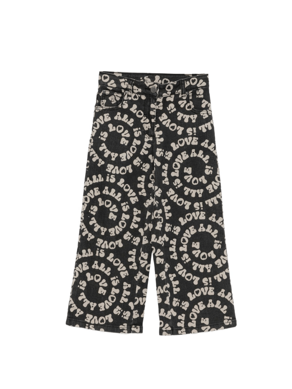 Pantaloni per bambina Stella McCartney Kids nero stampati Love is All - Rubino Kids