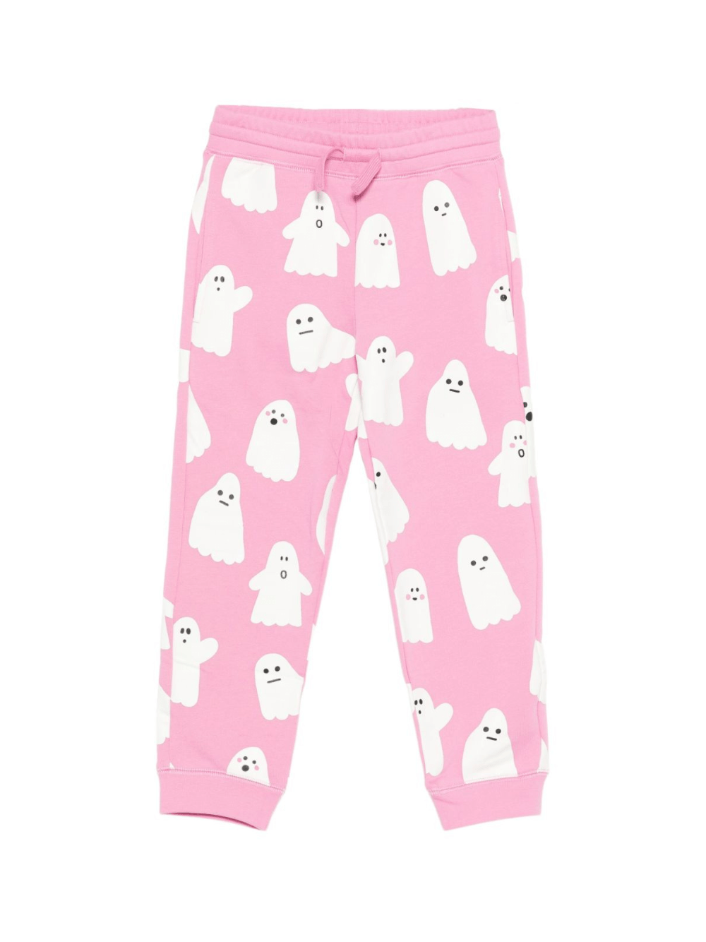 Pantaloni per bambina Stella McCartney Kids rosa con motivo fantasmi - Rubino Kids