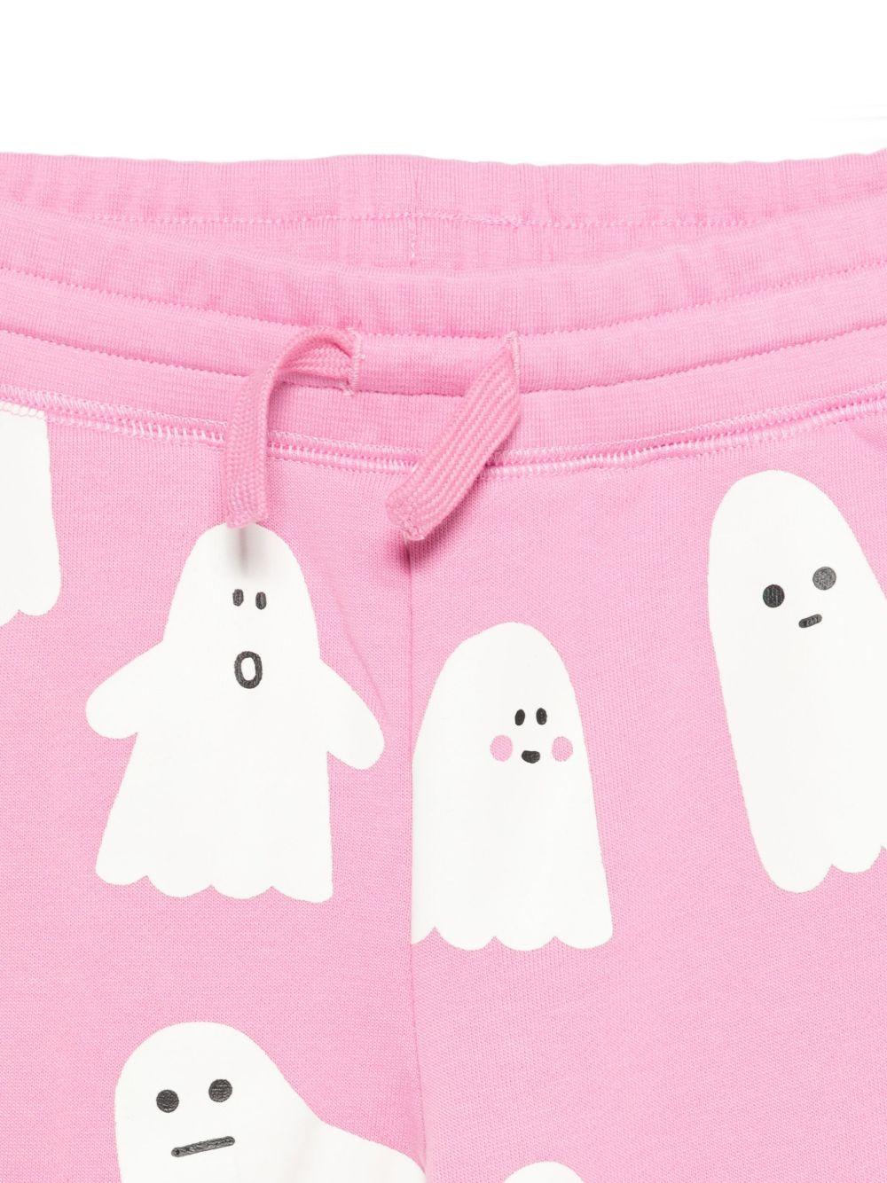 Pantaloni per bambina Stella McCartney Kids rosa con motivo fantasmi - Rubino Kids