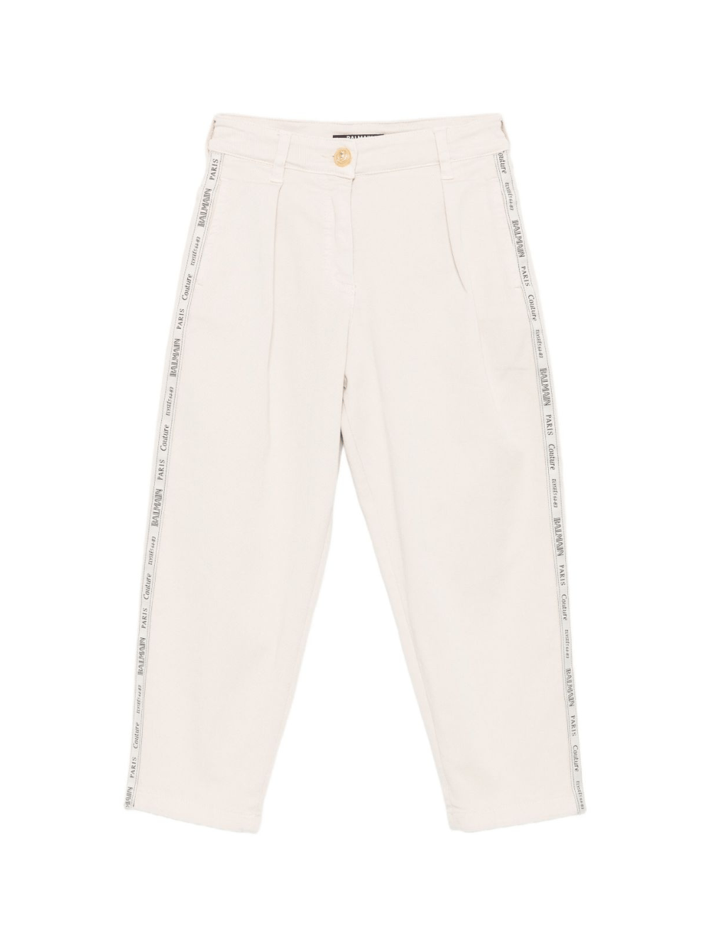Pantaloni per bambino Balmain Kids beige con motivo logo - Rubino Kids