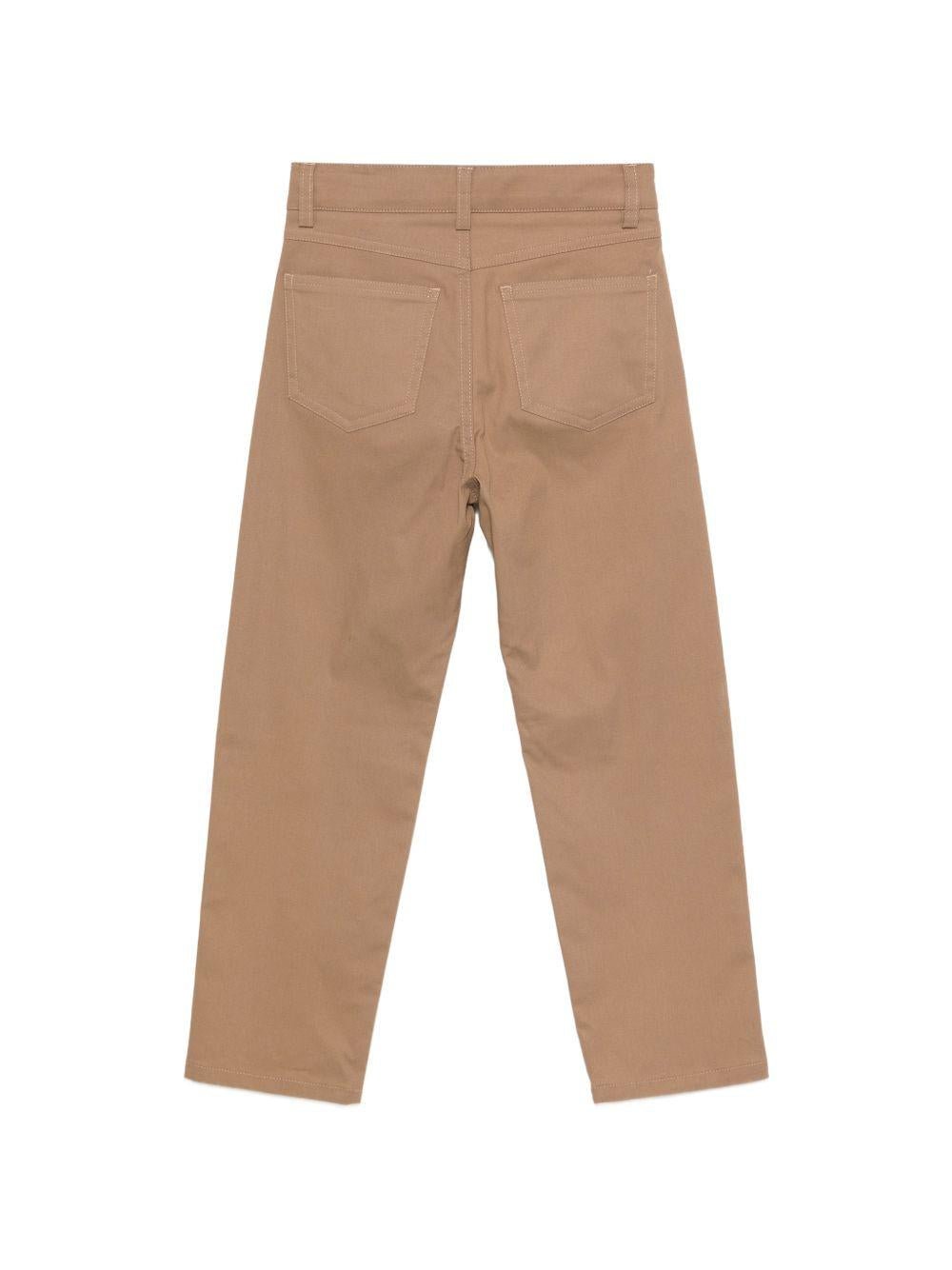 Pantaloni per bambino Balmain Kids marroni con design a cinque tasche - Rubino Kids